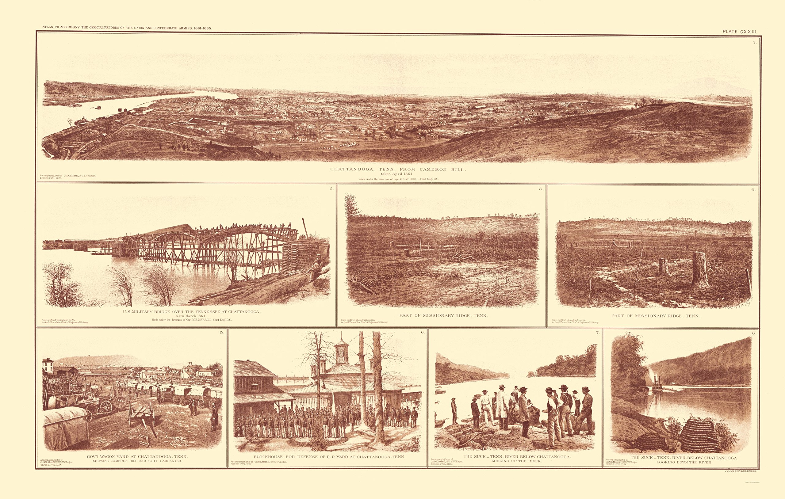Vintage 1895 Civil War Map of Tennessee - Forts & Buildings - 23x36 Inch Matte Canvas Wall Art - Perfect for History Buffs & Home Decor