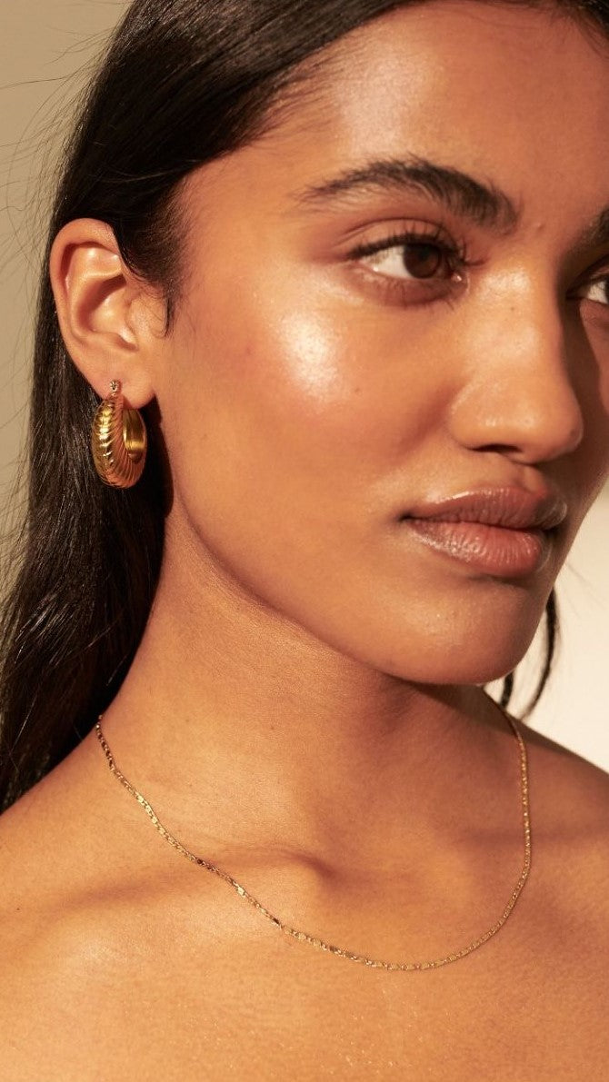 Lauren Coil Gold Plated Earrings for Women - 14K Gold Plated Hoop Earrings, Hypoallergenic & Tarnish Resistant - Perfect for Parties, Weddings & Everyday Wear
