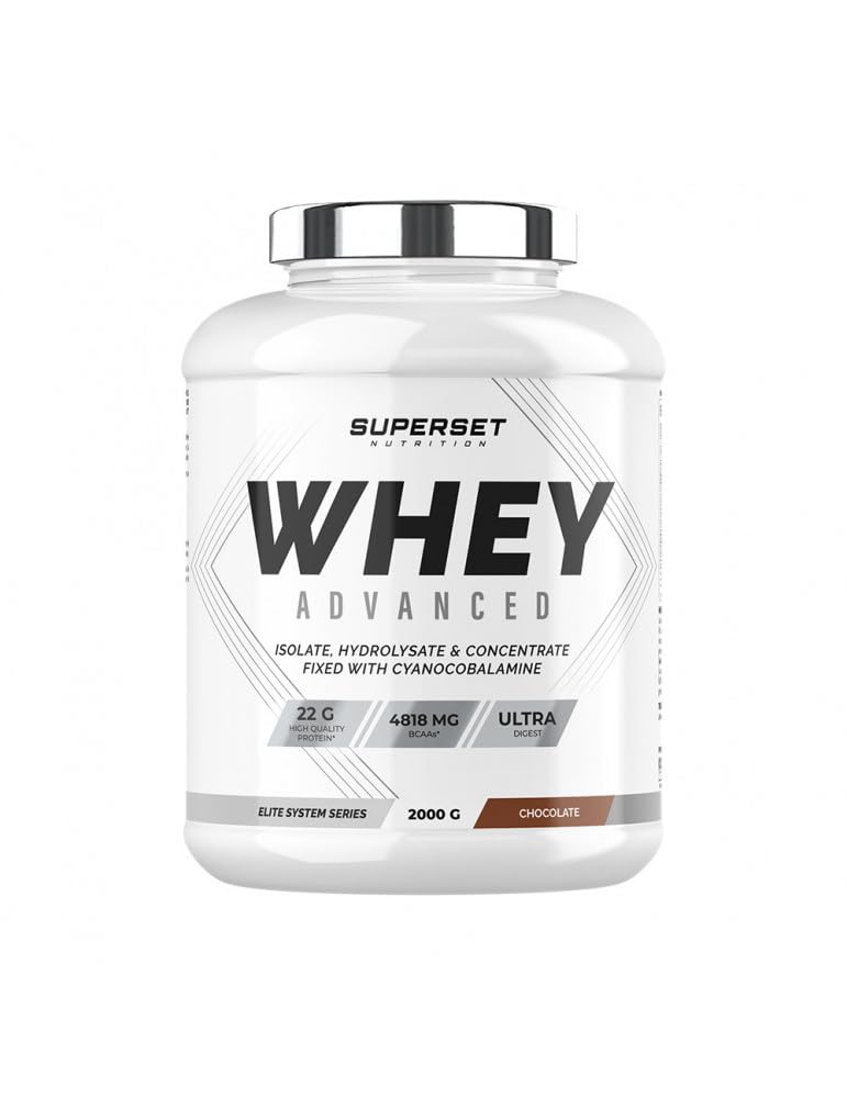 Superset Nutrition 100% Whey Protein Powder for Muscle Gain - 2kg Chocolate Flavor - Advanced Formula with No Pump Xtreme Mojito & Créa Max - Ideal for Post-Workout Recovery & Bodybuilding