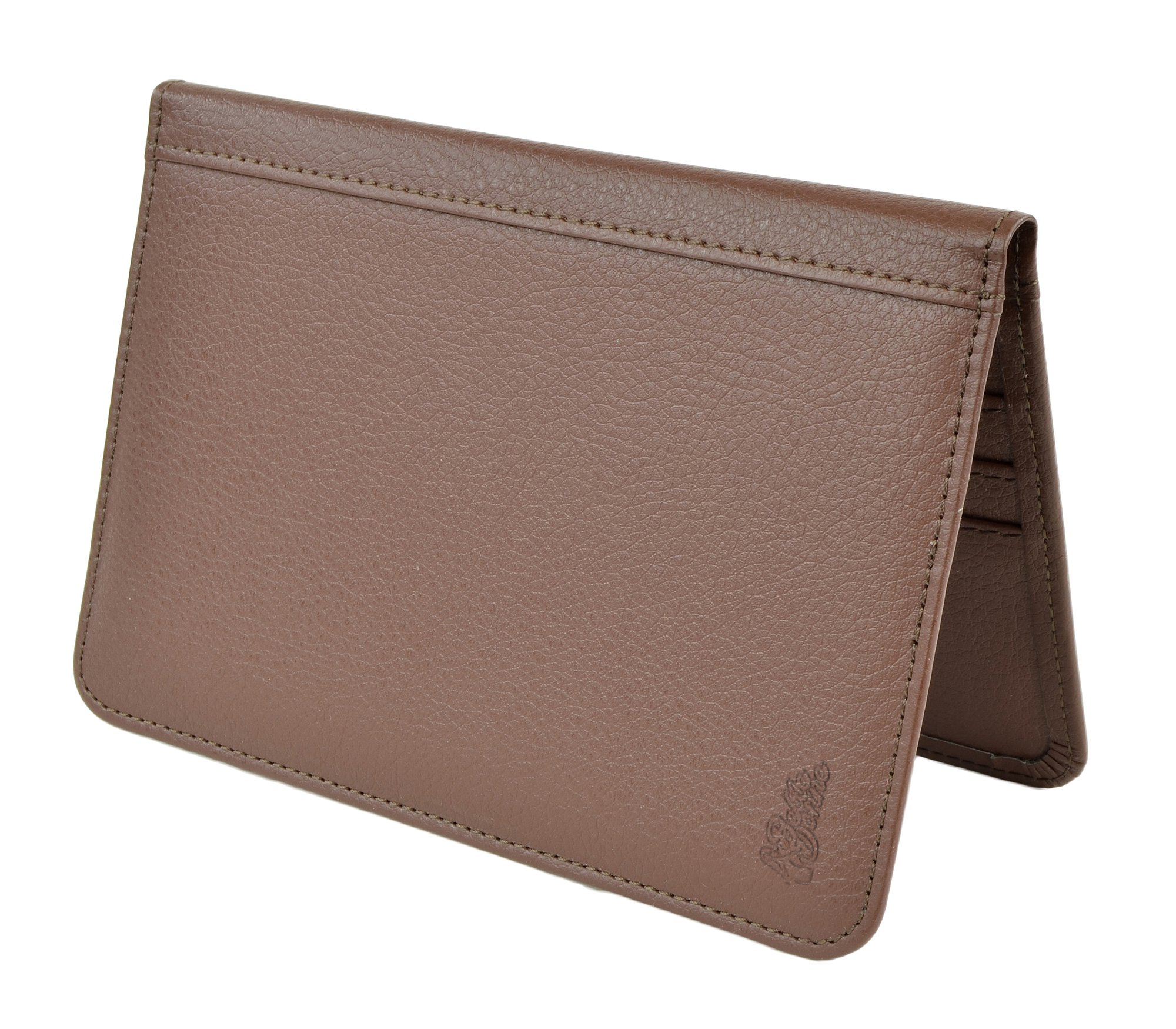 Belle Donne RFID Blocking Passport Holder Wallet - PU Leather Travel Document Organizer with Secure ID & Credit Card Slots - Perfect for Air Travel, Business Trips & Vacation (Brown)