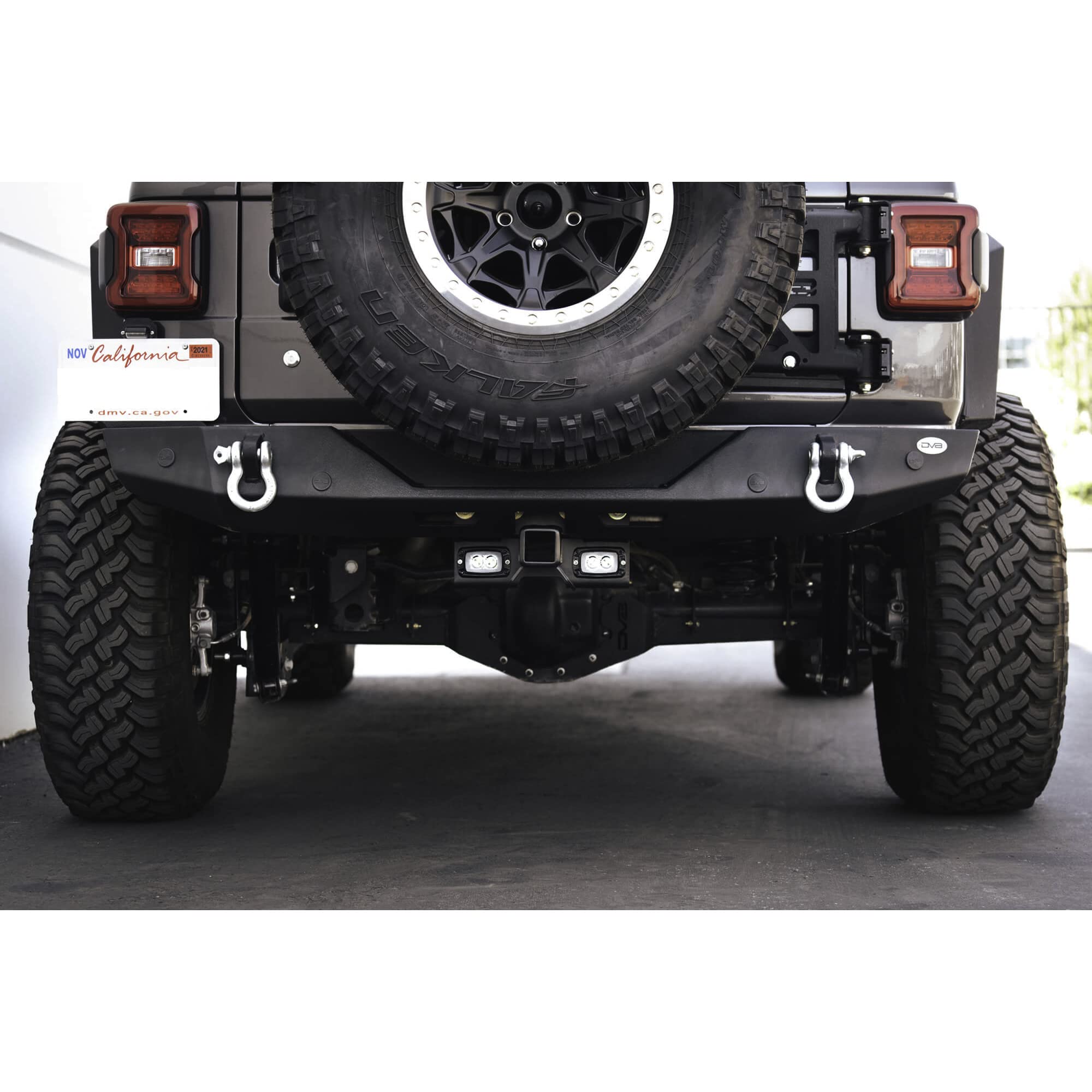 DV8 Offroad Bolt-on Hitch with LED Lights for 2007-2018 Jeep Wrangler JK & 2018-2025 Jeep Wrangler JL - 2-inch Receiver, Factory Mounting Location - Perfect for Towing Trailers, Bike Racks & Offroad Adventures
