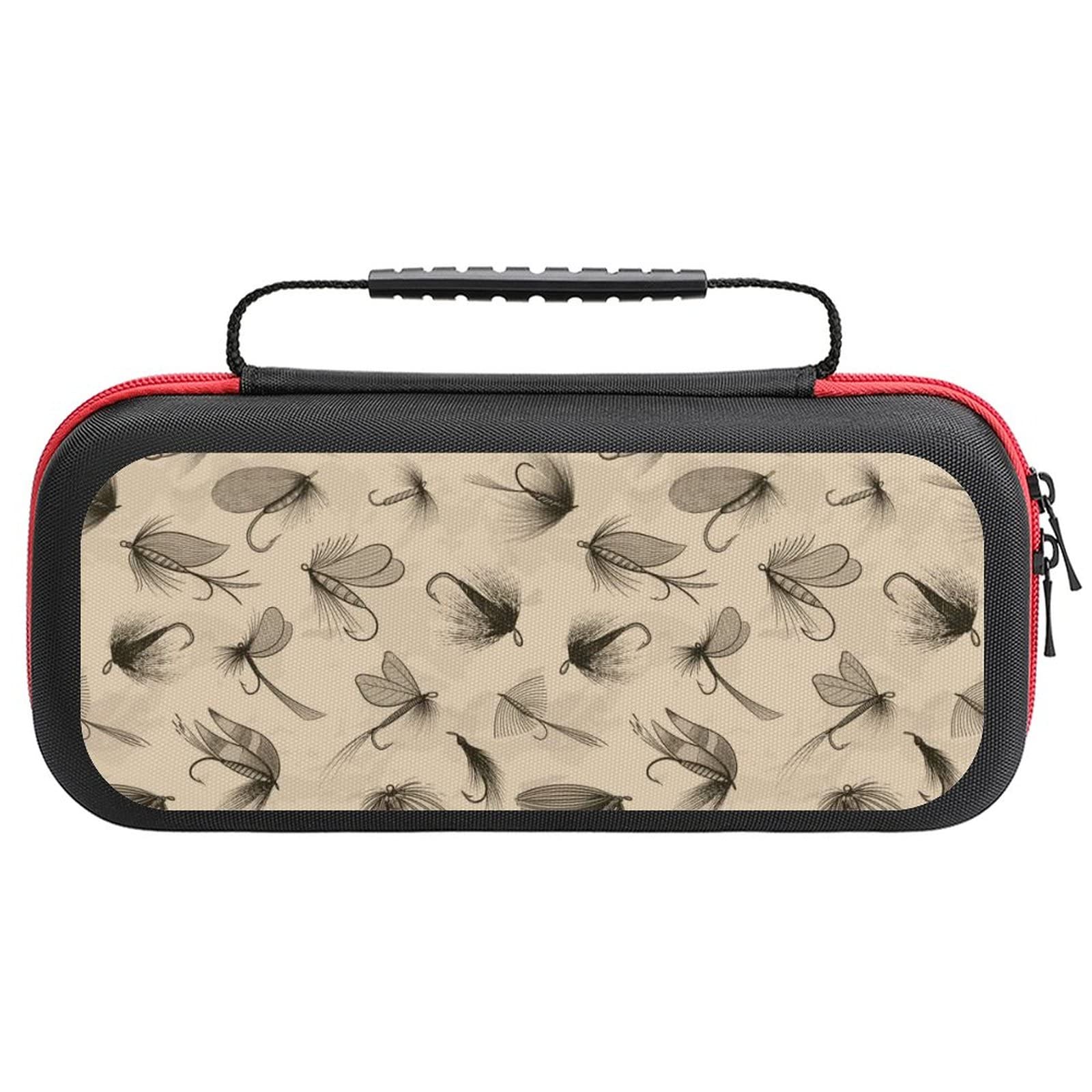 Best Fly Fishing Flies Lures & Nintendo Switch Carrying Case with 20 Game Card Slots - Portable Travel Cover for Outdoor Gaming Accessories | Perfect for Camping Trips and Fishing Adventures
