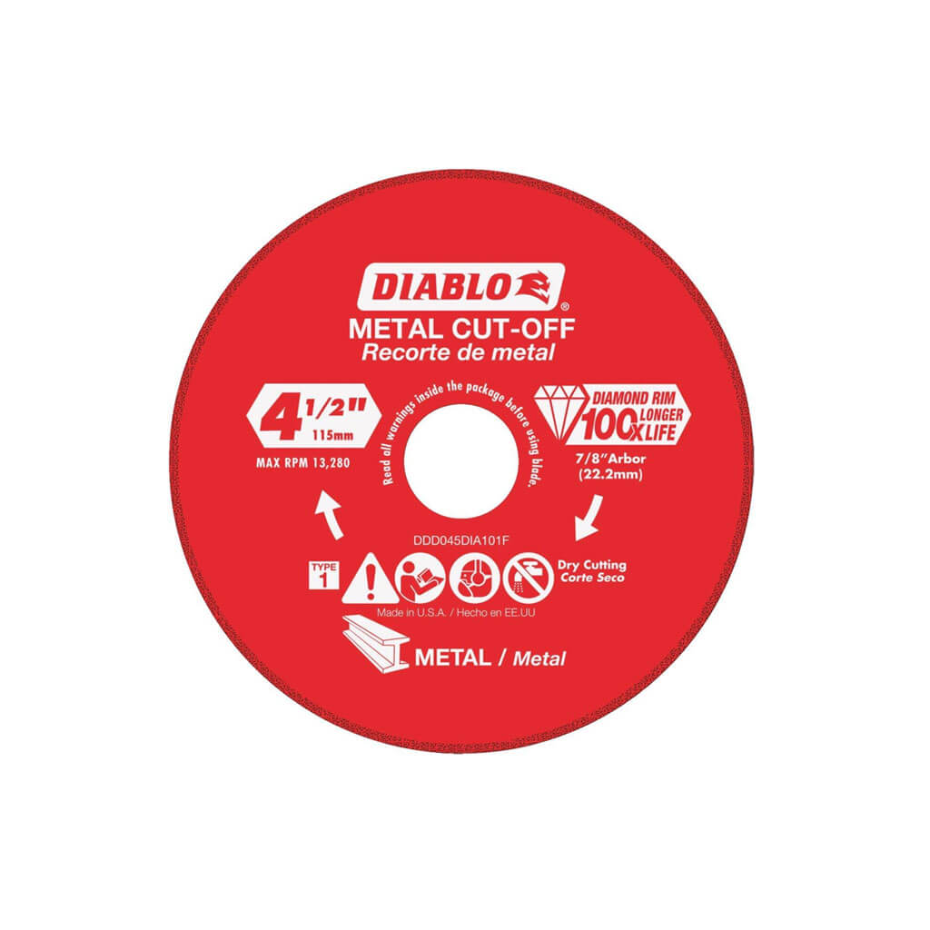 Freud Diablo CDD045DIA101F 4.5 Inch Metal Cutting Diamond Blade - Premium Cut Off Wheel for Steel, Iron & Metalworking - Perfect for Angle Grinders, Construction & DIY Projects