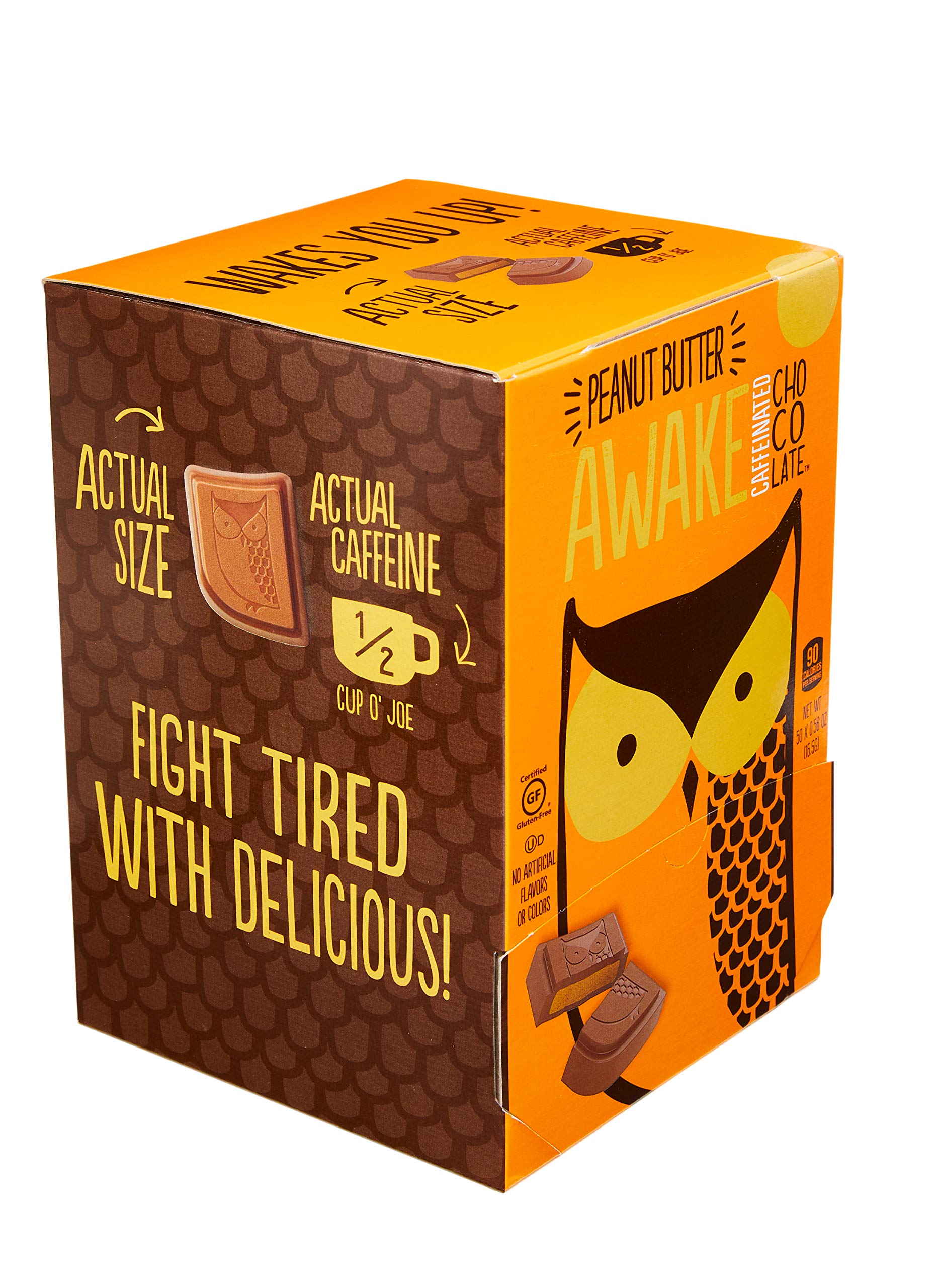 Awake Caffeinated Chocolate Energy Bites with Peanut Butter - 300 Count Pack for Workout, Hiking & Study Boost - Natural Energy Snack for Adults