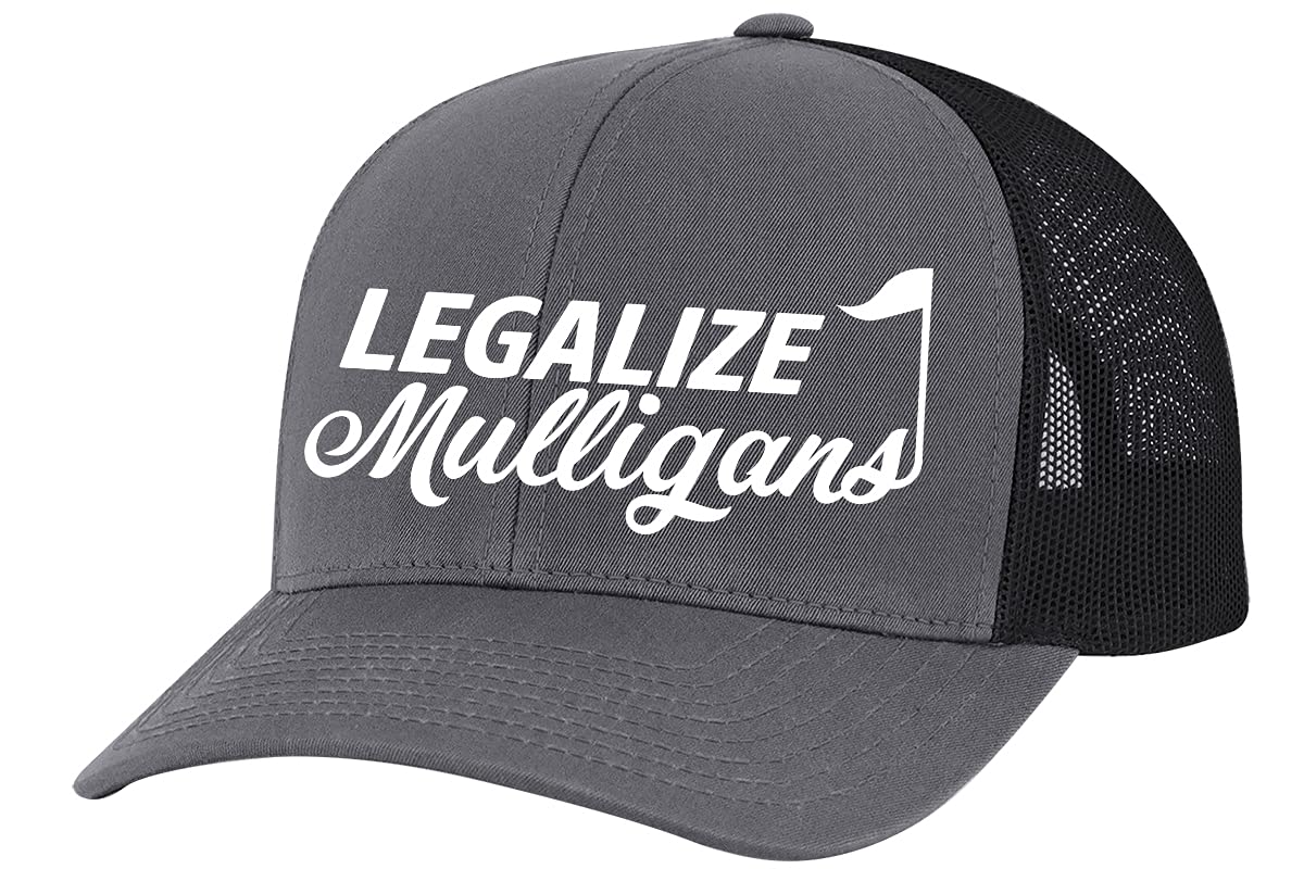 Funny Golf Legalize Mulligans Embroidered Mesh Back Trucker Hat for Men - Trendy Golf Accessories for Casual Wear & Outdoor Sports