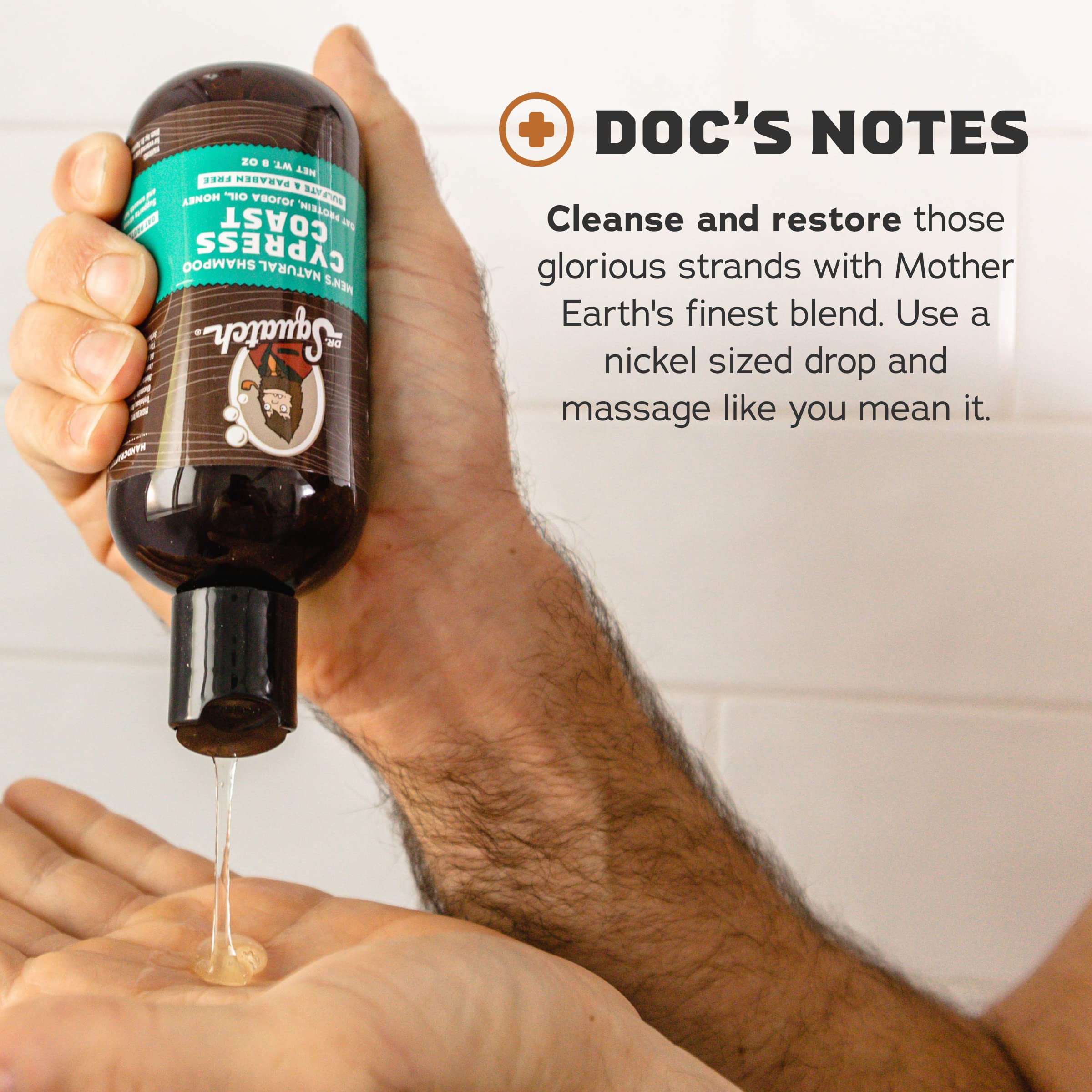 Dr. Squatch Citrus & Cypress Men's Shampoo & Conditioner Set - Natural Hair Care for Thicker, Healthier Hair | Sulfate-Free & Vegan Formula for Daily Use at Home or Gym