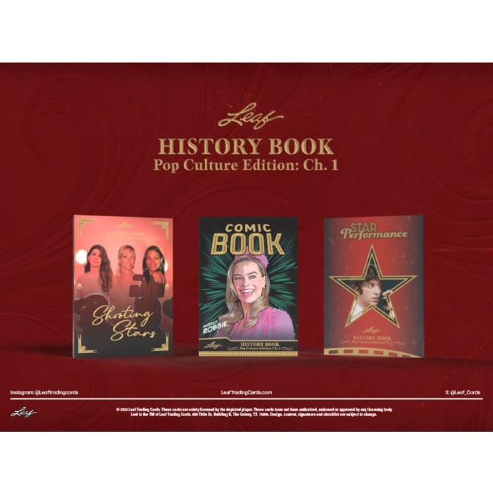 2024 Leaf History Book Pop Culture Edition Chapter 1 Hobby Box - Collectible Trading Cards for Sports & Entertainment Fans, Perfect for Collectors, Investors & Gift Giving