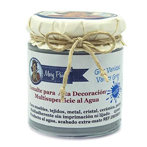 Matte Water-Based Multi-Surface Chalk Paint 250ml (Vanity Gray) - Perfect for Furniture Restoration, DIY Home Decor & Craft Projects