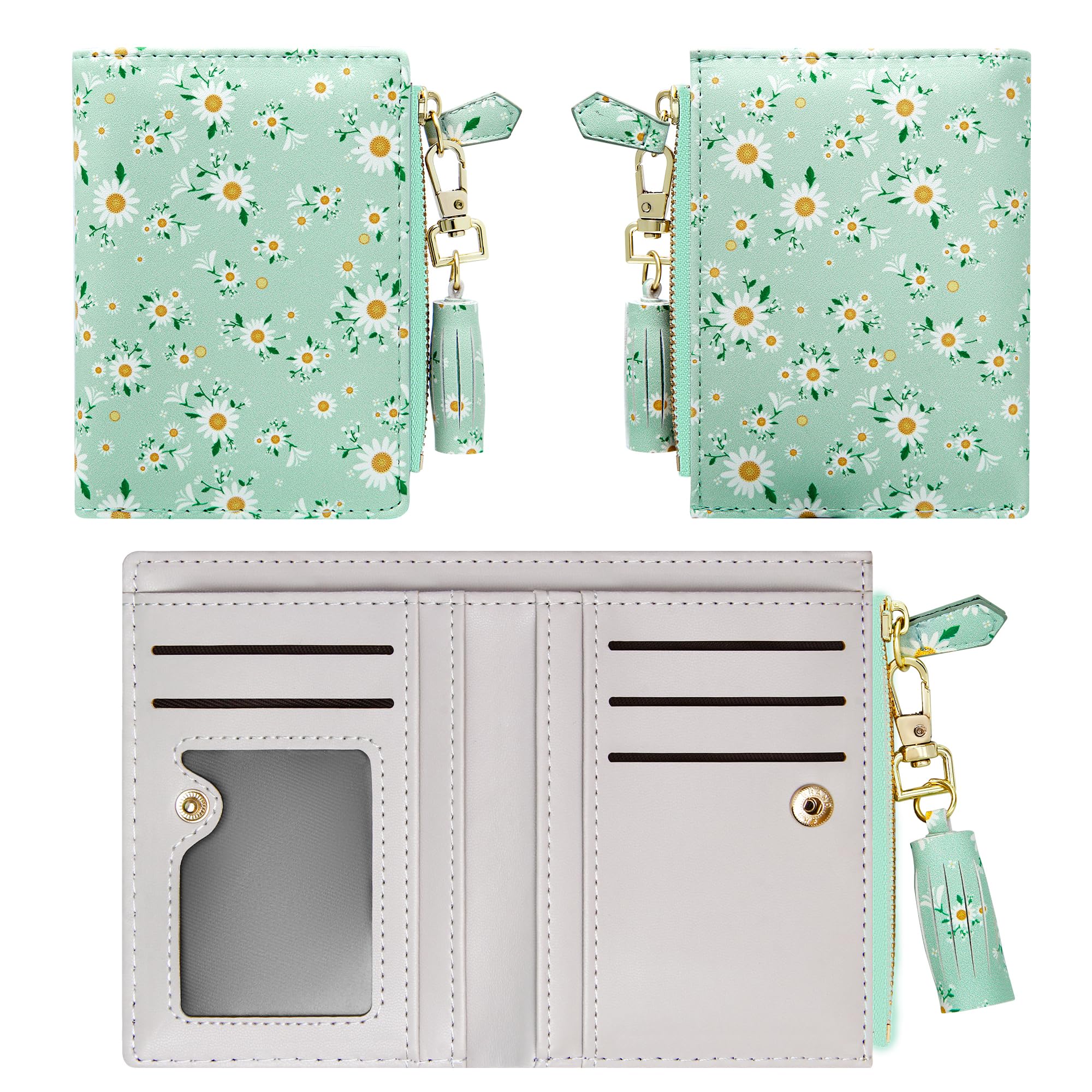 GEEAD Slim Bifold Wallet for Women with Zipper & ID Card Holder - Compact Coin Purse for Everyday Use, Travel & Shopping
