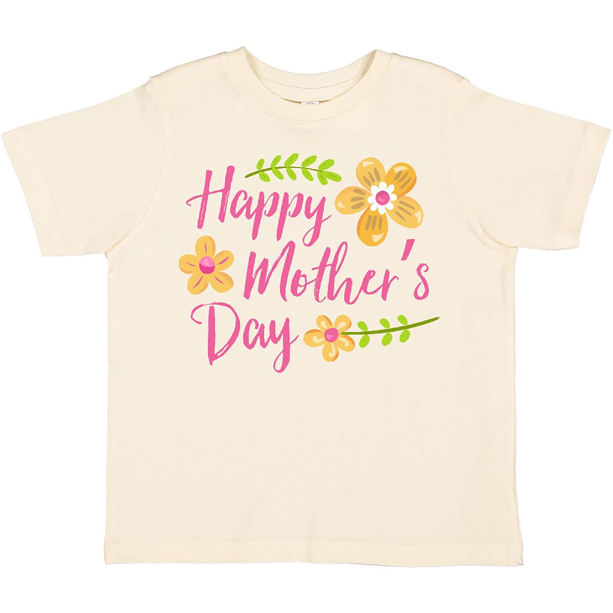 Inktastic Happy Mother's Day Floral Toddler T-Shirt - Cute Baby Girl Outfit for Mother's Day Celebration & Family Photos