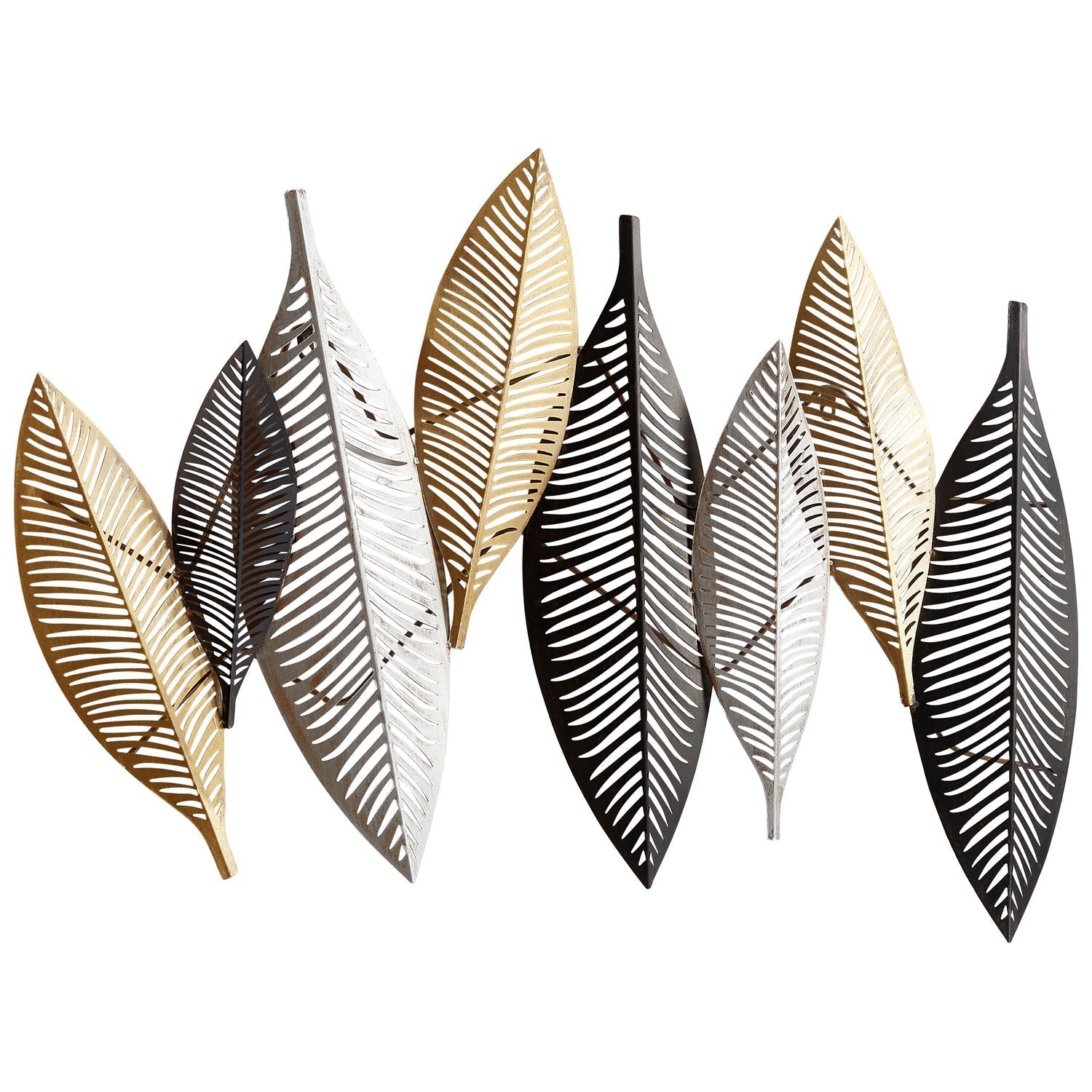 Cyan Design 11043 Leaflet Wall Decor - Gold, Noir & Silver Metal Art for Living Room, Bedroom & Office | Modern Home Decor for Wall Accents & Interior Design
