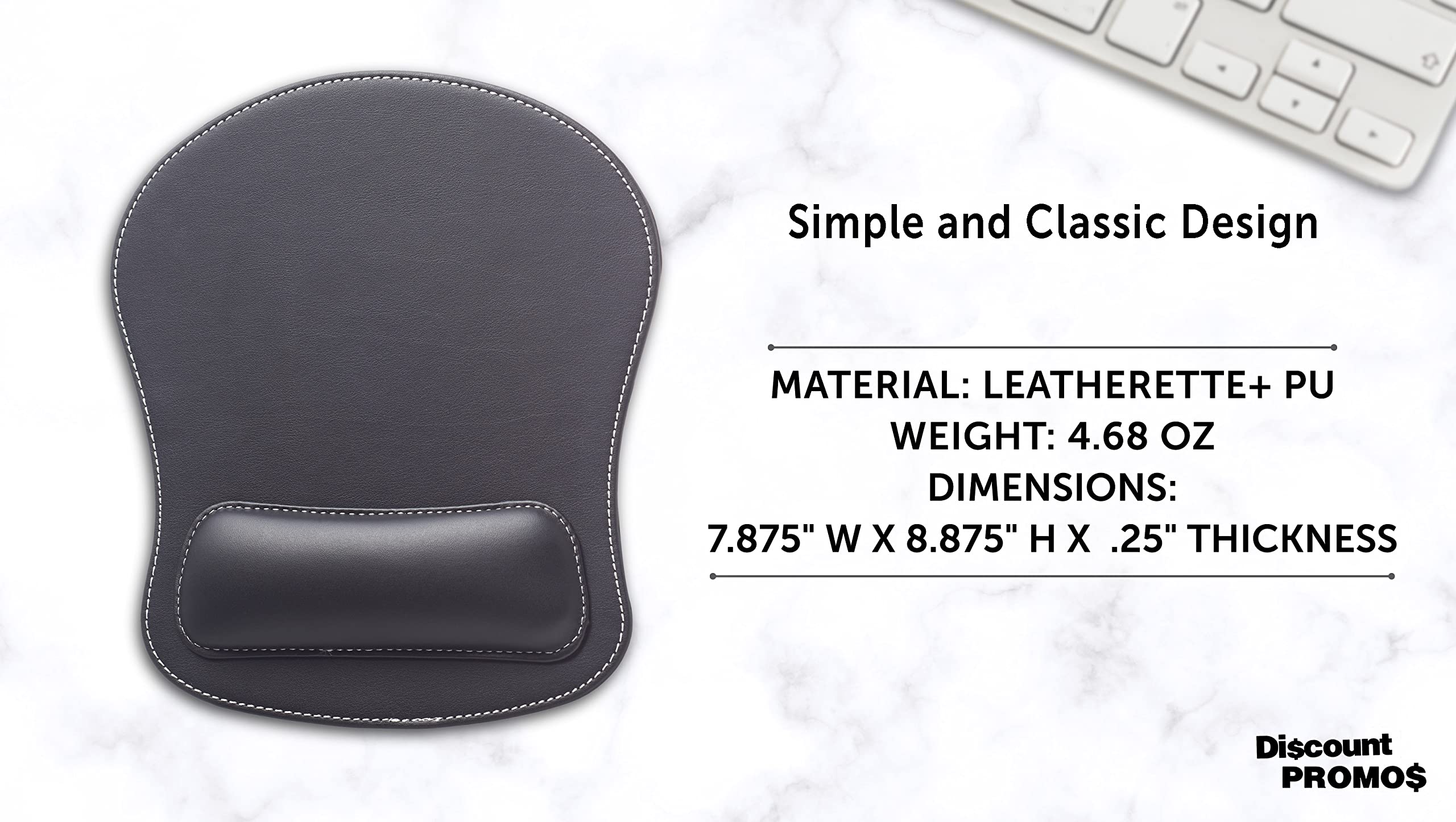 Premium Executive Leatherette Mouse Pads - Set of 10 Bulk Pack for Office & Home, Non-Slip Desk Pads with Smooth Surface - Ideal for Workstations, Gaming & Office Accessories (Black)