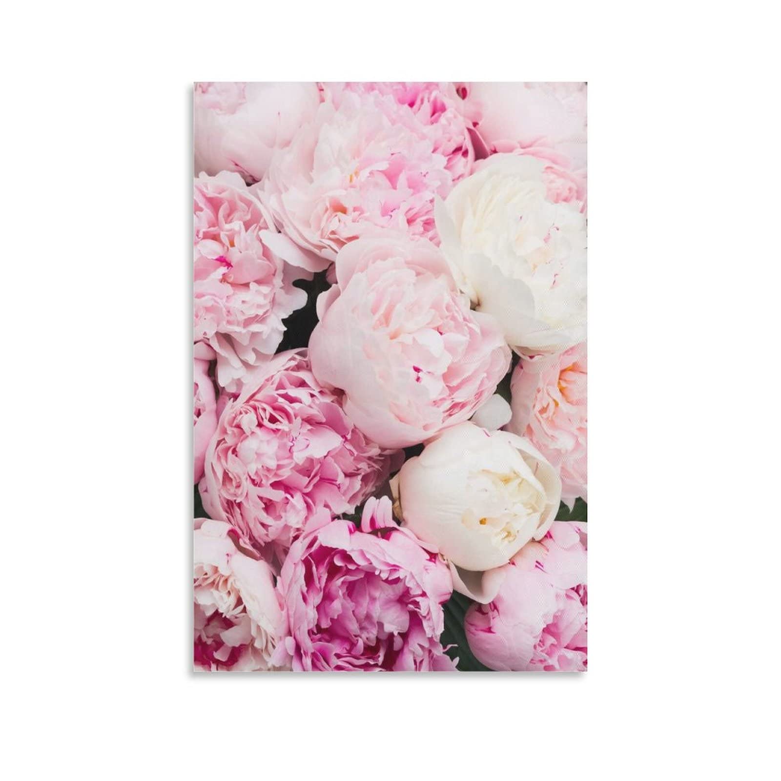 Peony Flower Floral Art Poster - Canvas Wall Art for Home Decor, Aesthetic Wall Painting Gift (20x30cm/8x12in) - Perfect for Living Room, Bedroom & Office Decoration