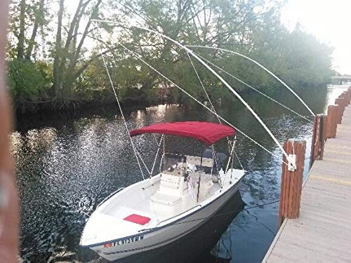 **Premium Mooring Whips for Boats up to 40' – 14' Fiberglass Poles (2x7' Sections) with Powder-Coated Aluminum Holders – Ideal for Small to Large Boats & Dock Protection**    *(Use Case: Perfect for securing boats at docks, marinas, or waterfront properties while preventing damage from waves and wind.)*