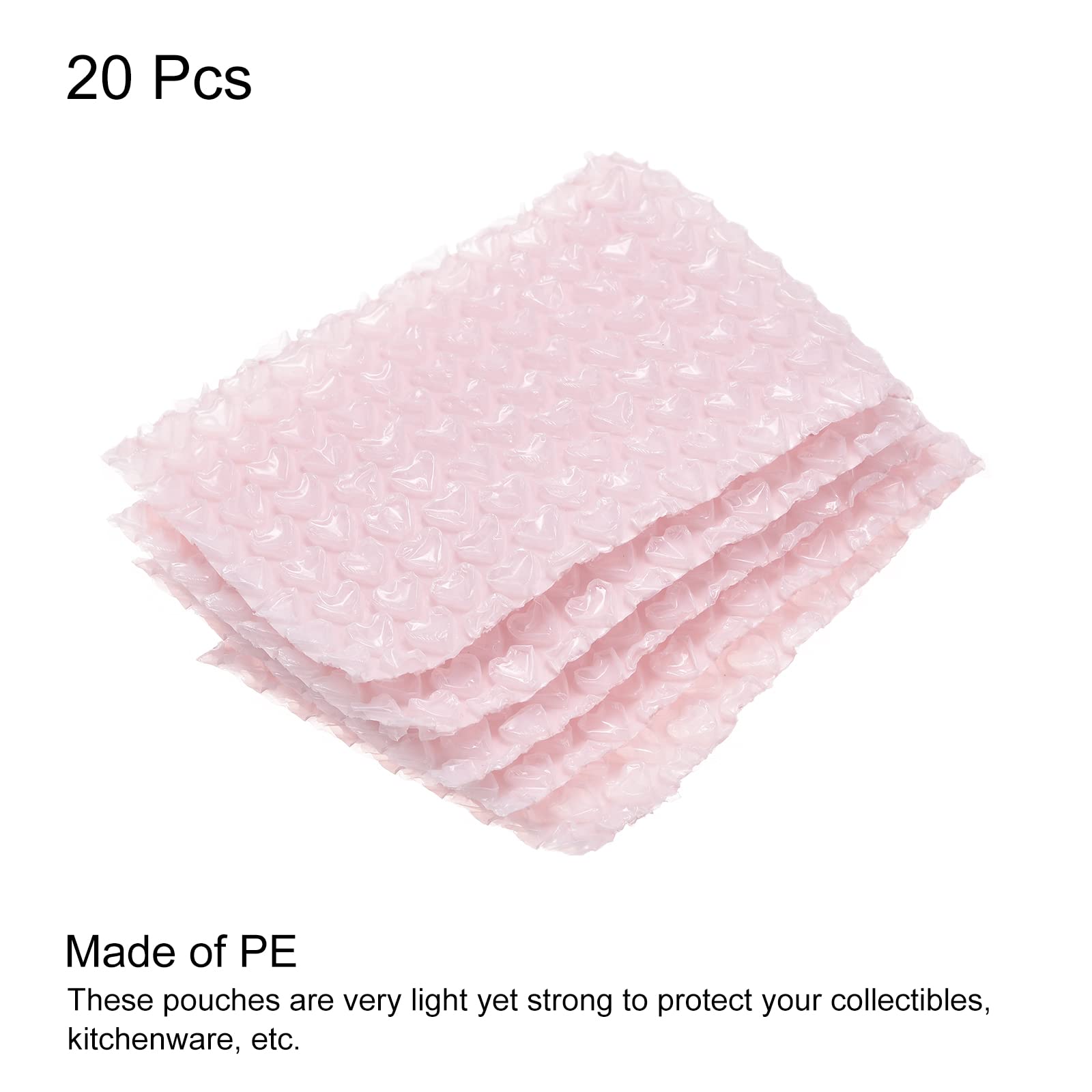 MECCANIXITY 3.9 x 5.85 Inch Double Bubble Cushion Pouches - Pack of 20 Pink Bubble Mailers for Shipping, Moving & Protecting Fragile Items | Ideal for Ecommerce, Jewelry, Cosmetics & Small Electronics Packaging
