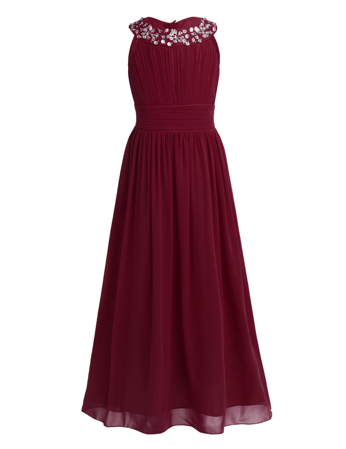 Flower Girl Dress for Kids - Princess Sleeveless Chiffon Gown with Round Neck for Wedding, Pageant & Banquet | Perfect for Flower Girls, Birthday Parties & Special Occasions