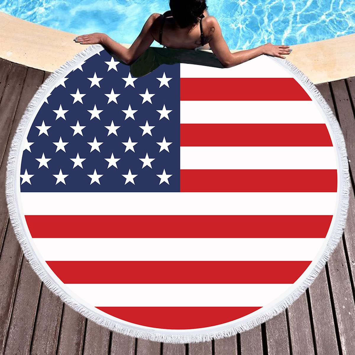 Premium Thick Round Unicorn Beach Towel - 59 Inch Oversized Soft Microfiber Blanket with Tassels | Ultra Absorbent, Quick-Dry, Multi-Functional for Pool, Picnic, Yoga & Outdoor Activities