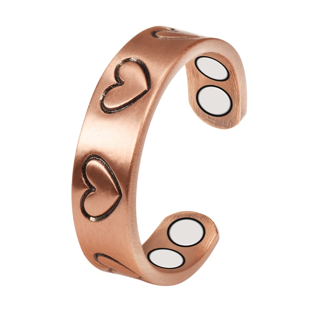 EnerMagiX Pure Copper Magnetic Rings for Women - 4 Magnetic Therapy Rings Set, Elegant Ladies Jewelry for Pain Relief & Improved Circulation - Perfect for Daily Wear, Work & Wellness