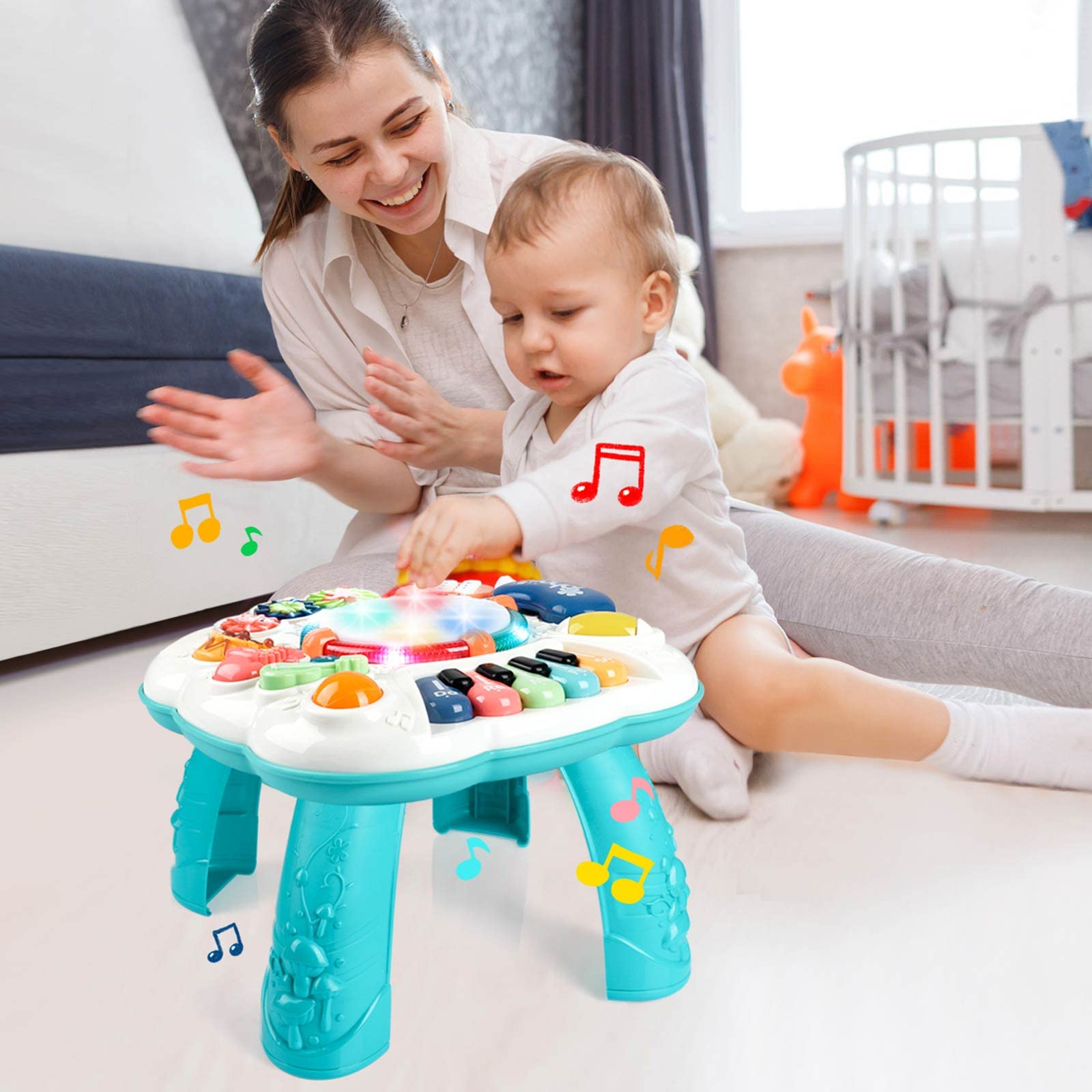 Best Baby Activity Center & Musical Learning Toy for 6-18 Month Olds - Interactive Toddler Toys for 1-3 Year Old Boys & Girls - Perfect Gift for Birthdays & Early Childhood Development - Ideal for Playtime, Learning & Sensory Stimulation