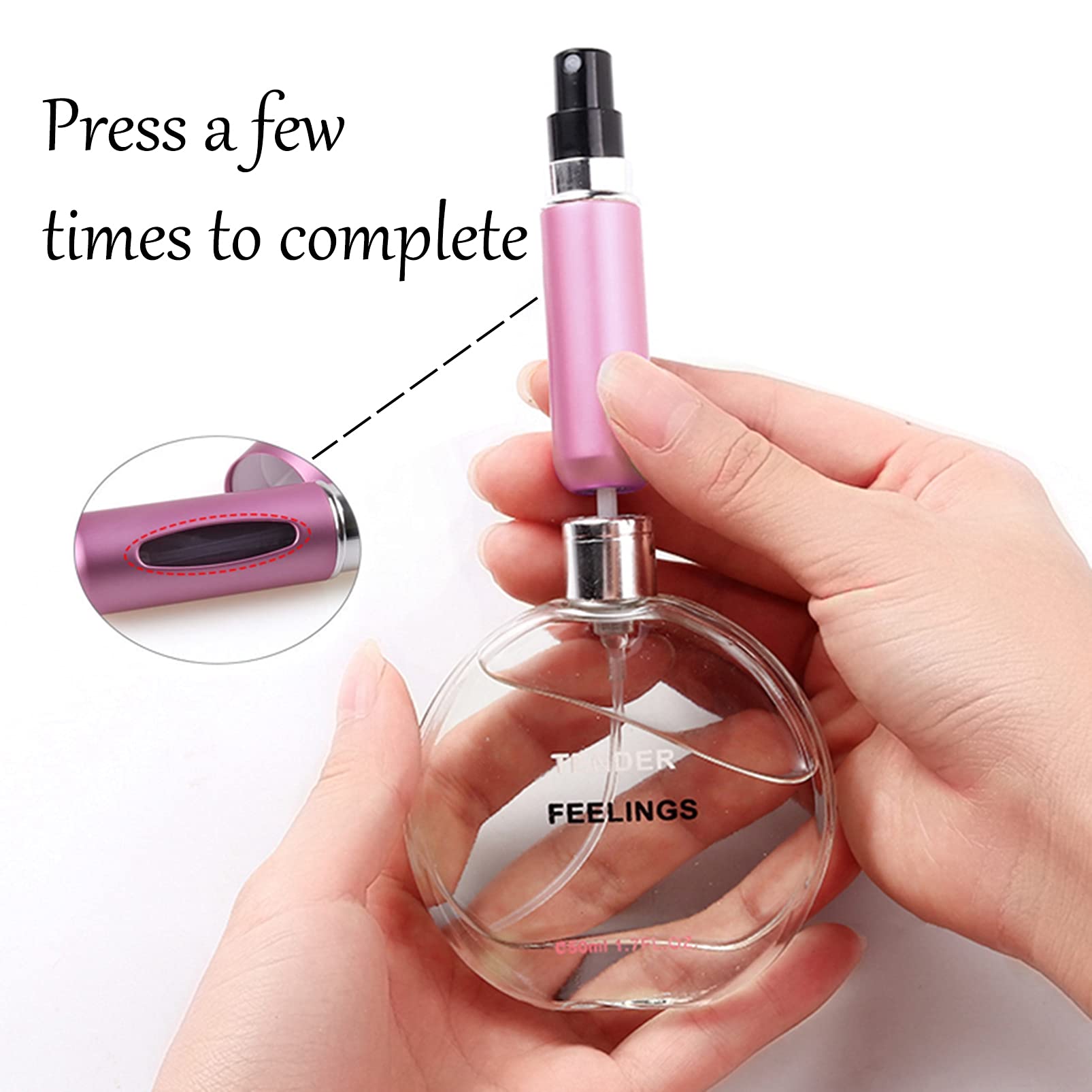 Portable Mini Refillable Perfume Atomizer - 5ml Empty Travel Spray Bottles (4 Pack) - Leak-Proof Scent Pump Case for On-The-Go Perfume Refills - Perfect for Travel, Gym, Office & Daily Touch-Ups
