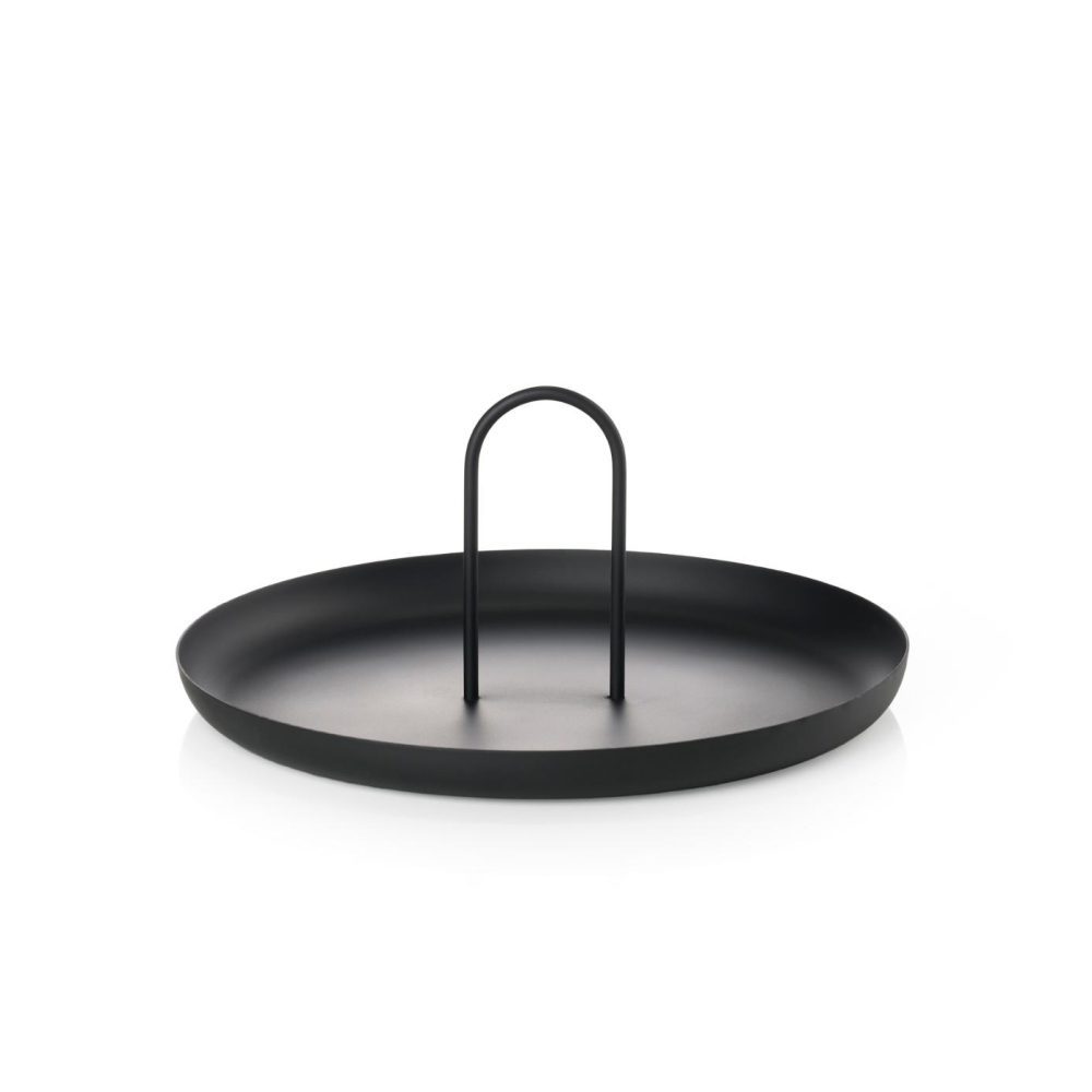 ZONE DENMARK Black Singles Tray - 30cm Diameter x 13cm Height - Perfect for Serving Appetizers, Snacks, and Party Finger Foods