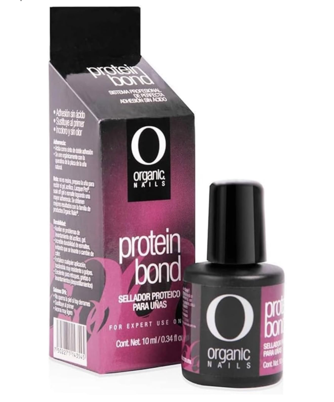 Organic Nails Protein Bond Nail Adhesive - 0.34 fl oz (10ml) | Long-Lasting Nail Glue for Acrylics, Tips & Extensions | Perfect for Salon & Home Manicures
