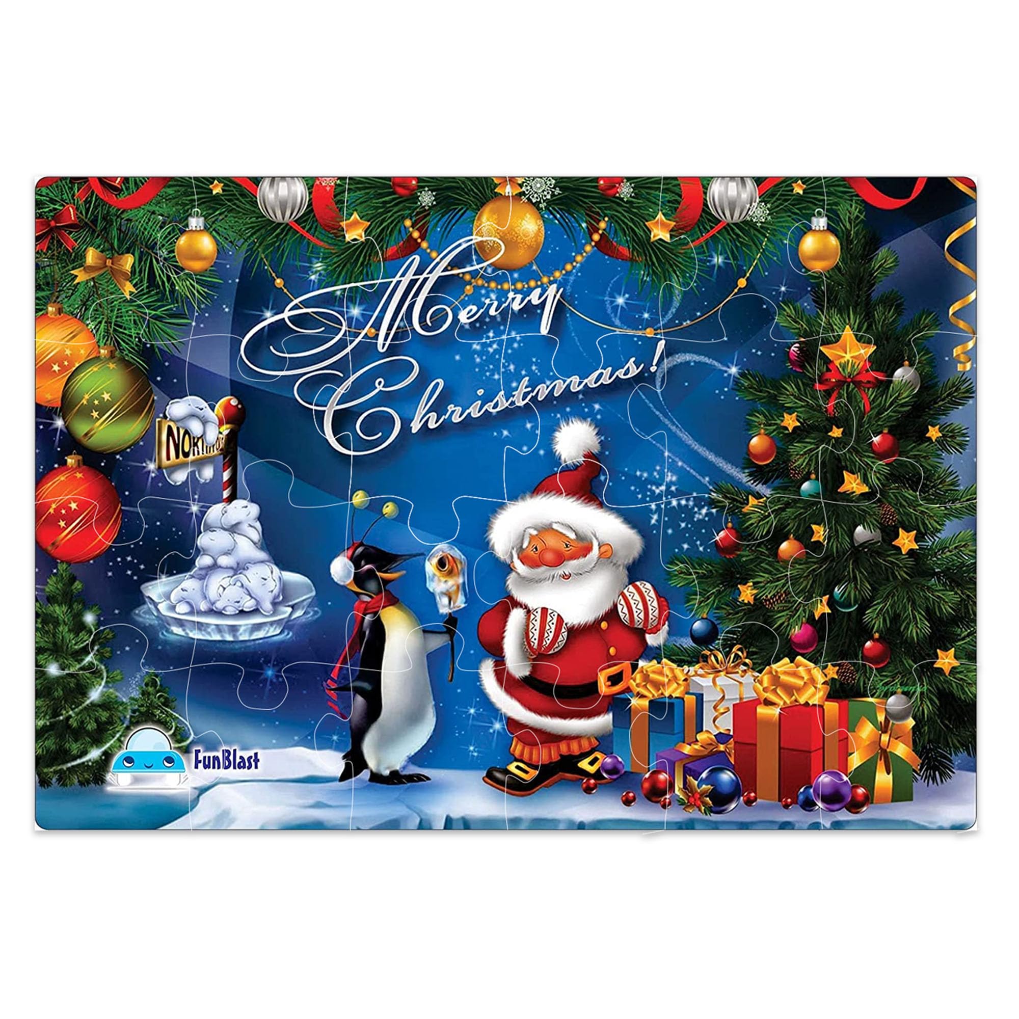 FunBlast Christmas Jigsaw Puzzle for Kids Ages 5+ | 30X22 cm Educational Puzzle Game | Holiday Gifts, Birthday Presents & Family Game Night Activity | Perfect for Indoor Play & Cognitive Development