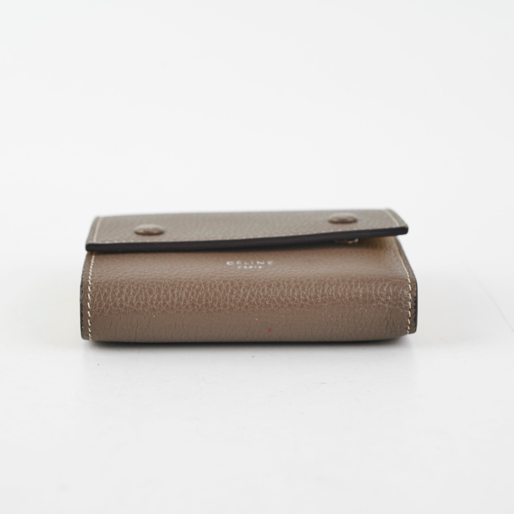 Celine Grey and Yellow Leather Wallet for Women - Stylish and Compact Card Holder for Everyday Use, Travel, and Gifting
