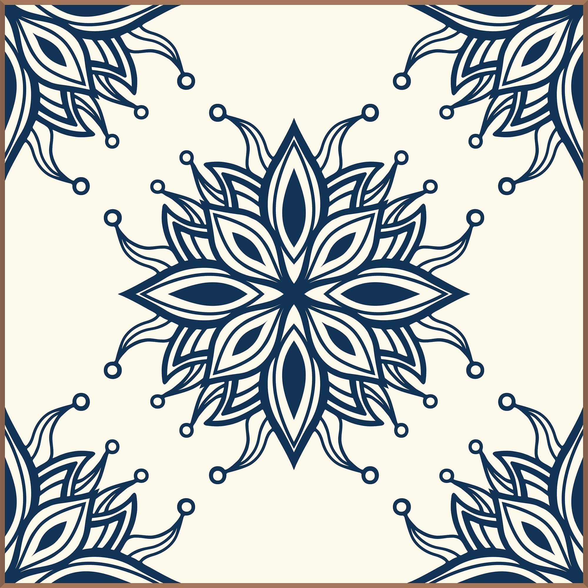 Blue Floral Tile Adhesive Peel and Stick Removable Wallpaper - Self-Adhesive Wall Decor for Kitchen Backsplash, Bathroom, Nursery & Home Renovation