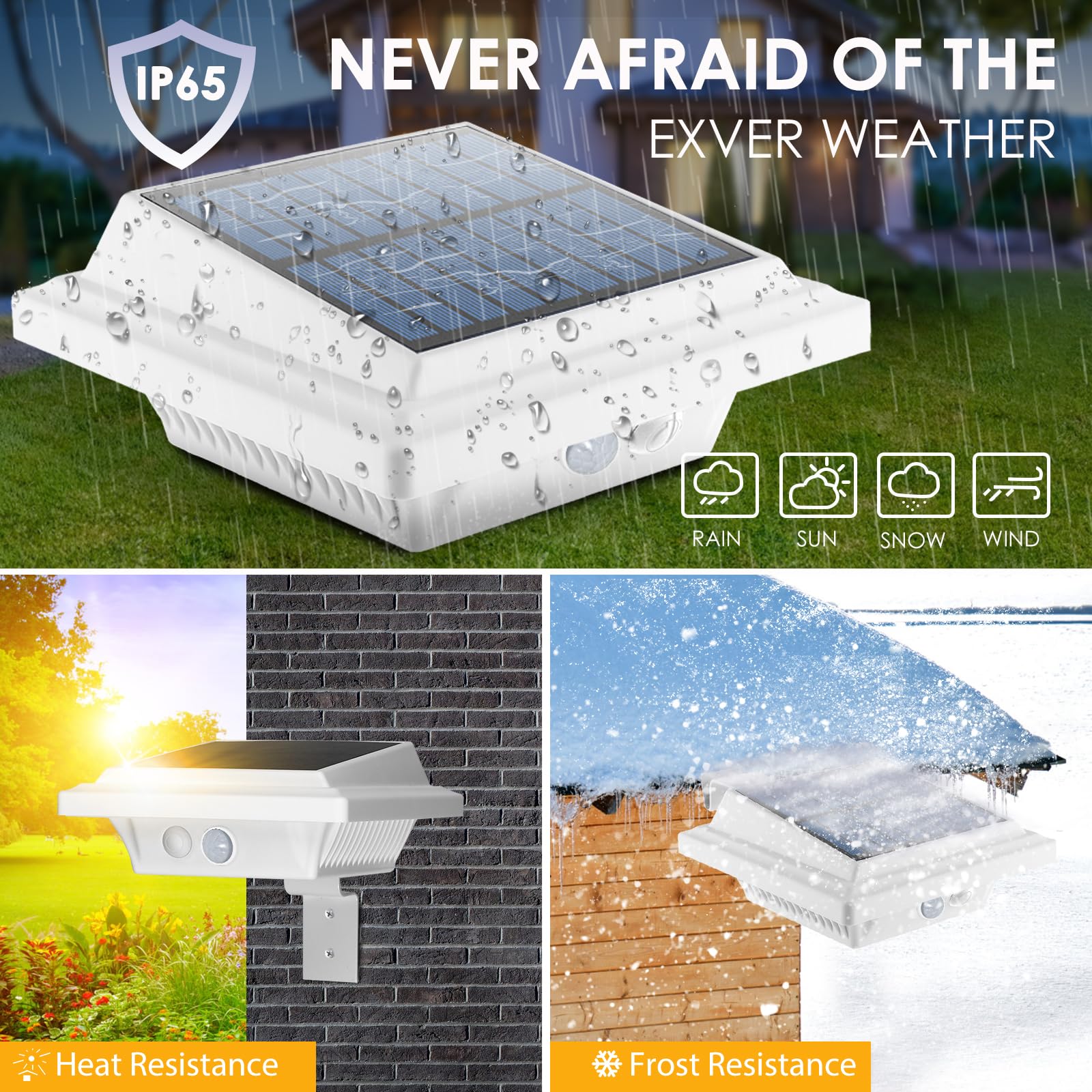 40 LED Solar Fence Lights with Motion Sensor - Solar Powered Outdoor Security Lights for Garden, Patio, Yard, Wall & Deck (White, Cool White, 2 Pack) - Weatherproof & Energy Efficient Lighting Solution