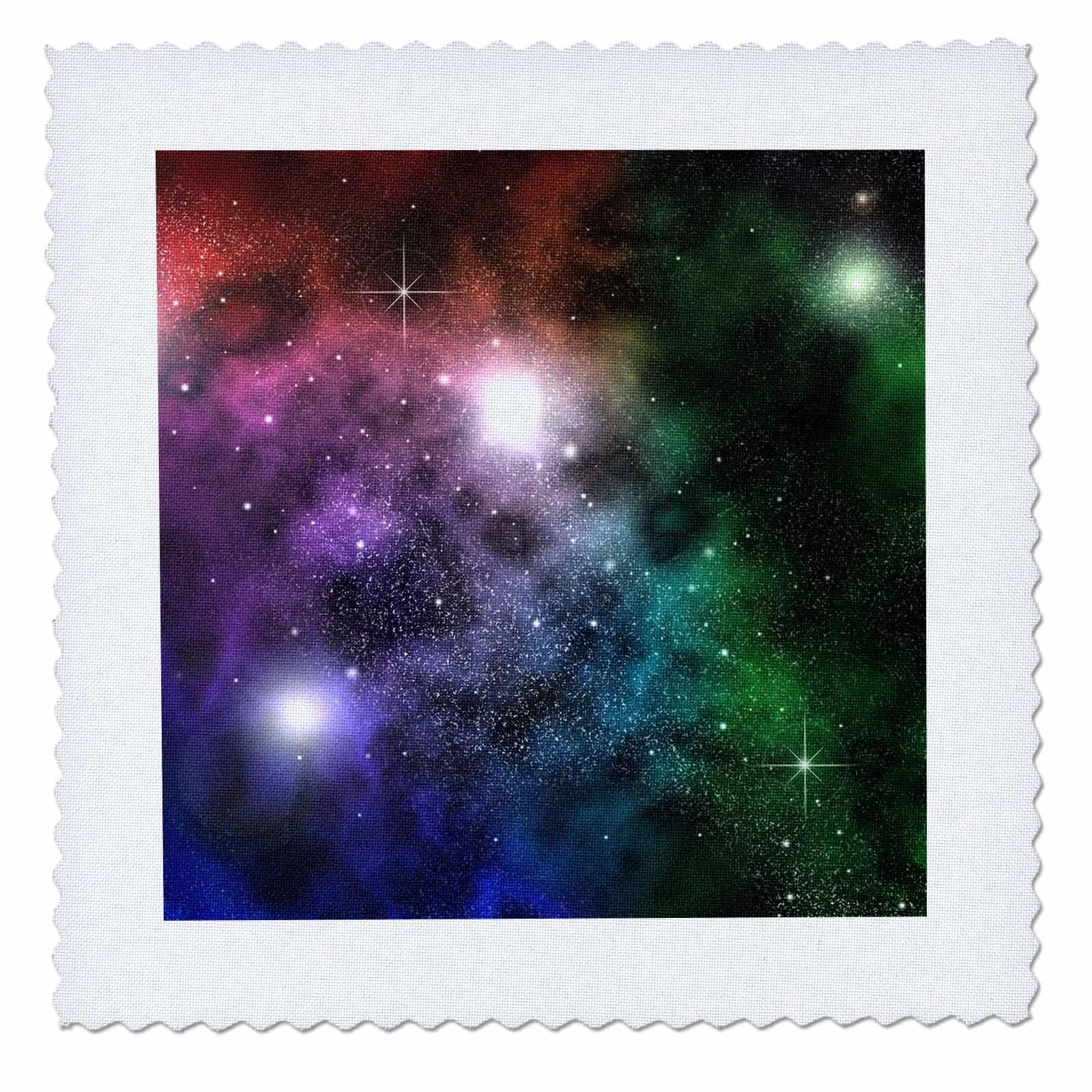 3D Rose Space-Themed Quilt Square - 10 Inch Clouds, Planets, Stars & Nebulae Design for DIY Quilting, Home Decor & Craft Projects | Perfect for Bedroom, Living Room & Gift Ideas (QS_18172_1)