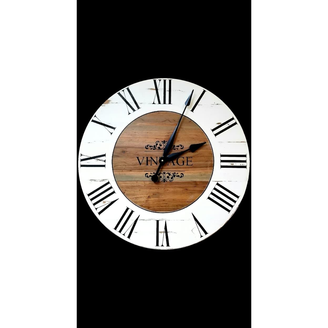 Avery Street Design Co The Valencia Farmhouse Wall Clock - Large Rustic Wooden Wall Clock for Living Room, Kitchen, Bedroom Decor - Farmhouse Style Home Décor - Perfect for Country, Vintage & Shabby Chic Interiors