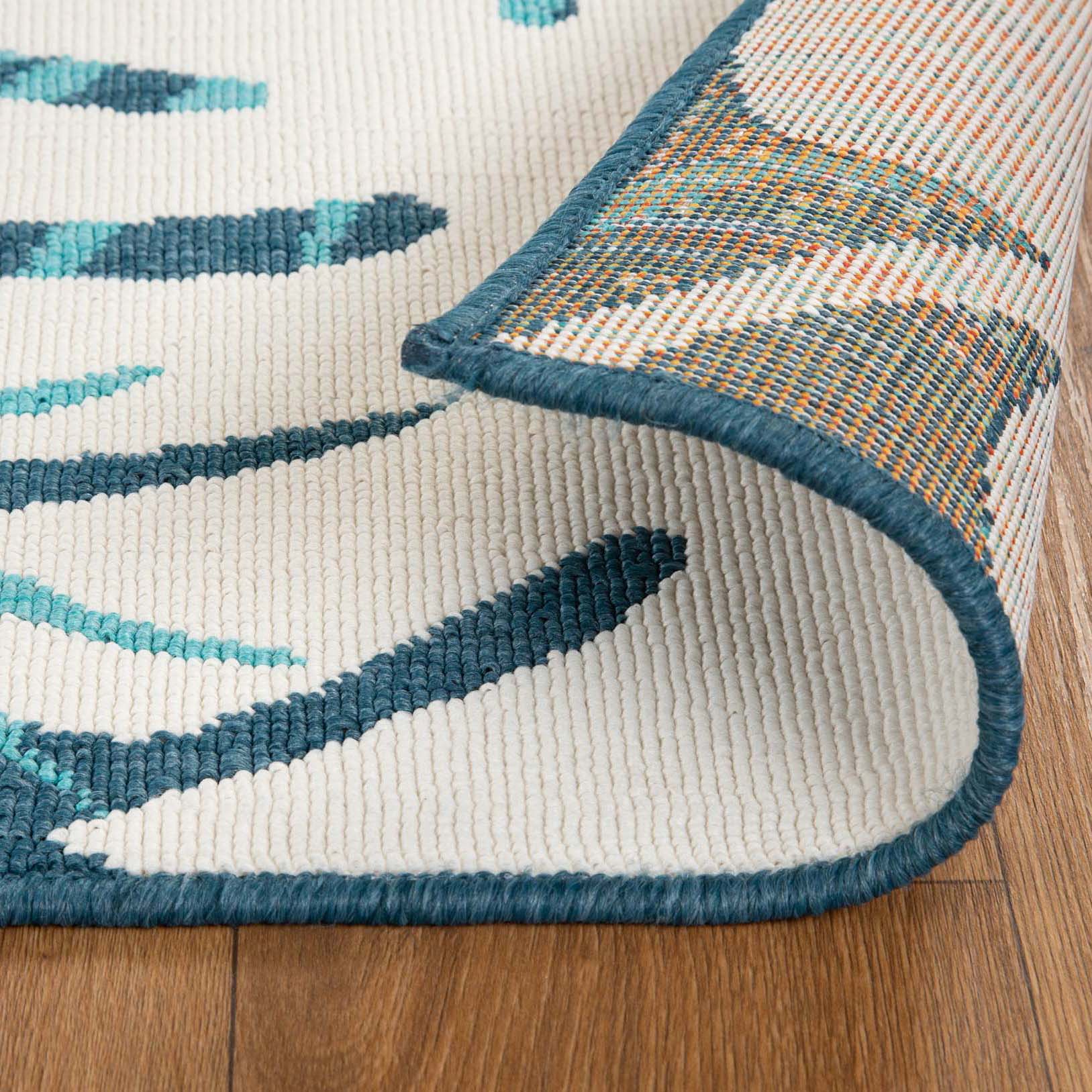 Waikiki Oversized Tropical Leaves Coastal Indoor Outdoor Area Rug - Perfect for Beach House, Boho Living Room, and Patio Decor