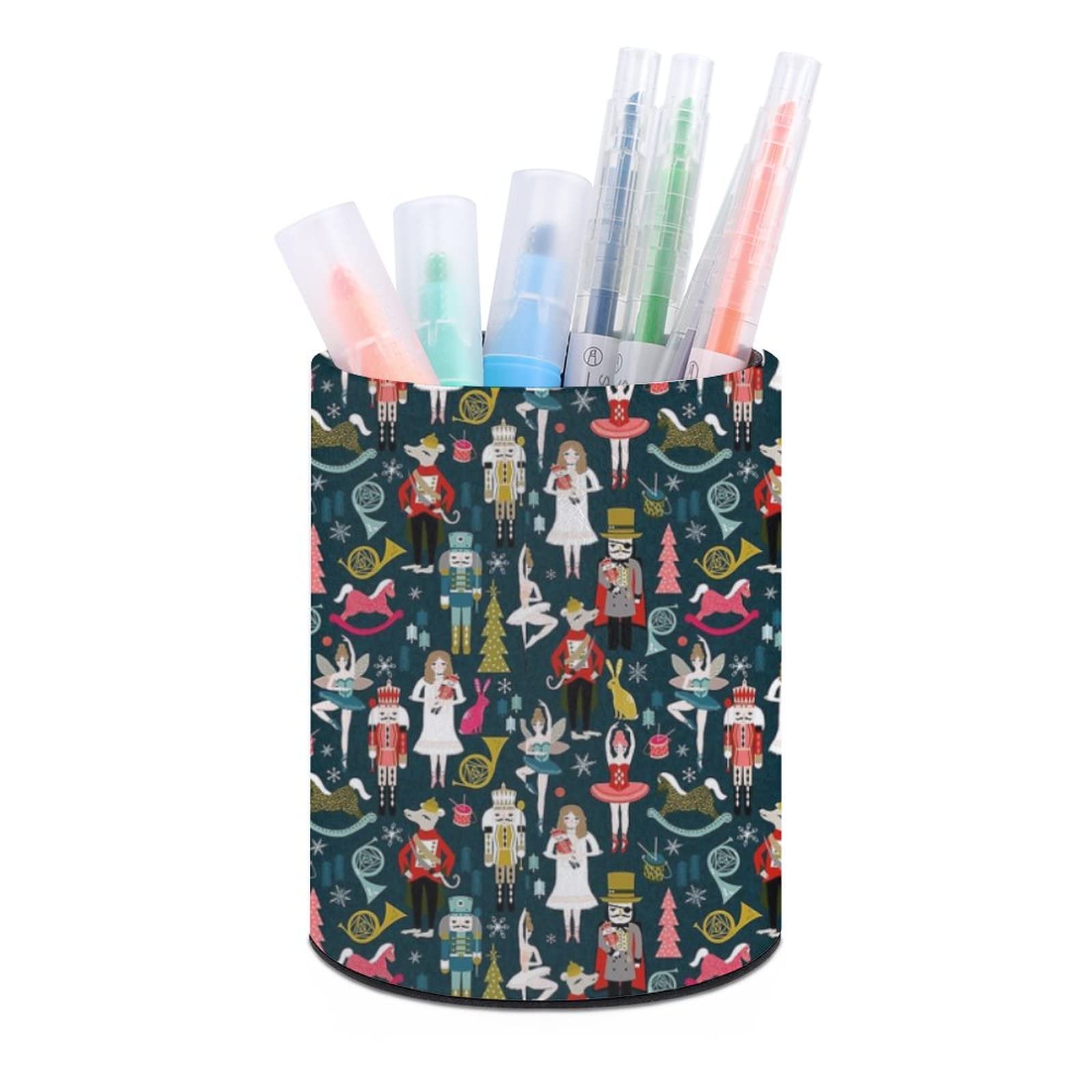 Nutcracker Ballet Pen Holder - Elegant Round Desk Organizer for Pencils, Pens & Makeup Brushes | Stylish Stationery Box & Office Accessory | Perfect for Home, Office & Gift Giving