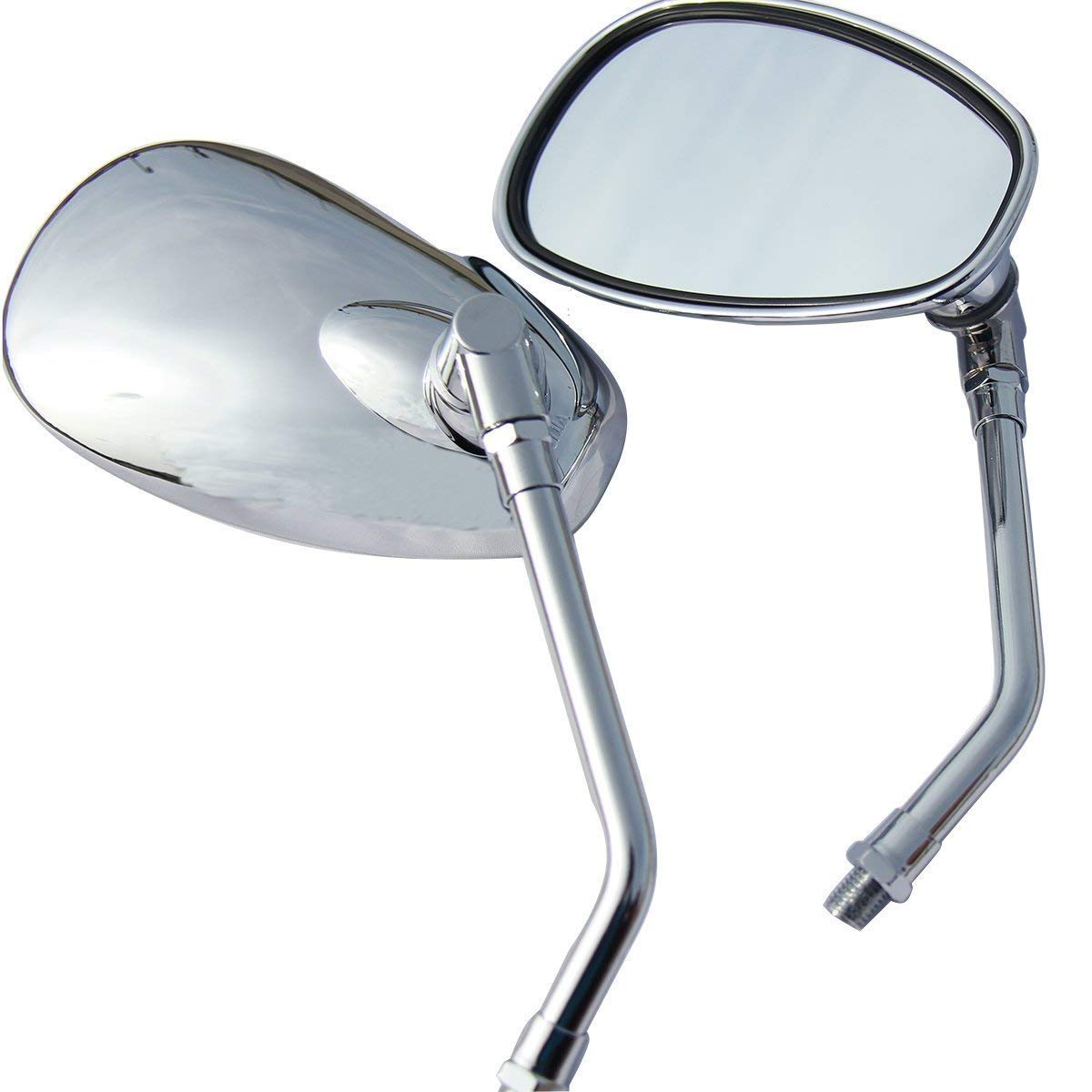 1 Pair Chrome Oval Motorcycle Mirrors - Compatible with Victory Cross Country Tour - Durable & Adjustable for Enhanced Riding Safety & Visibility - Perfect for Highway Cruising & Long-Distance Tours