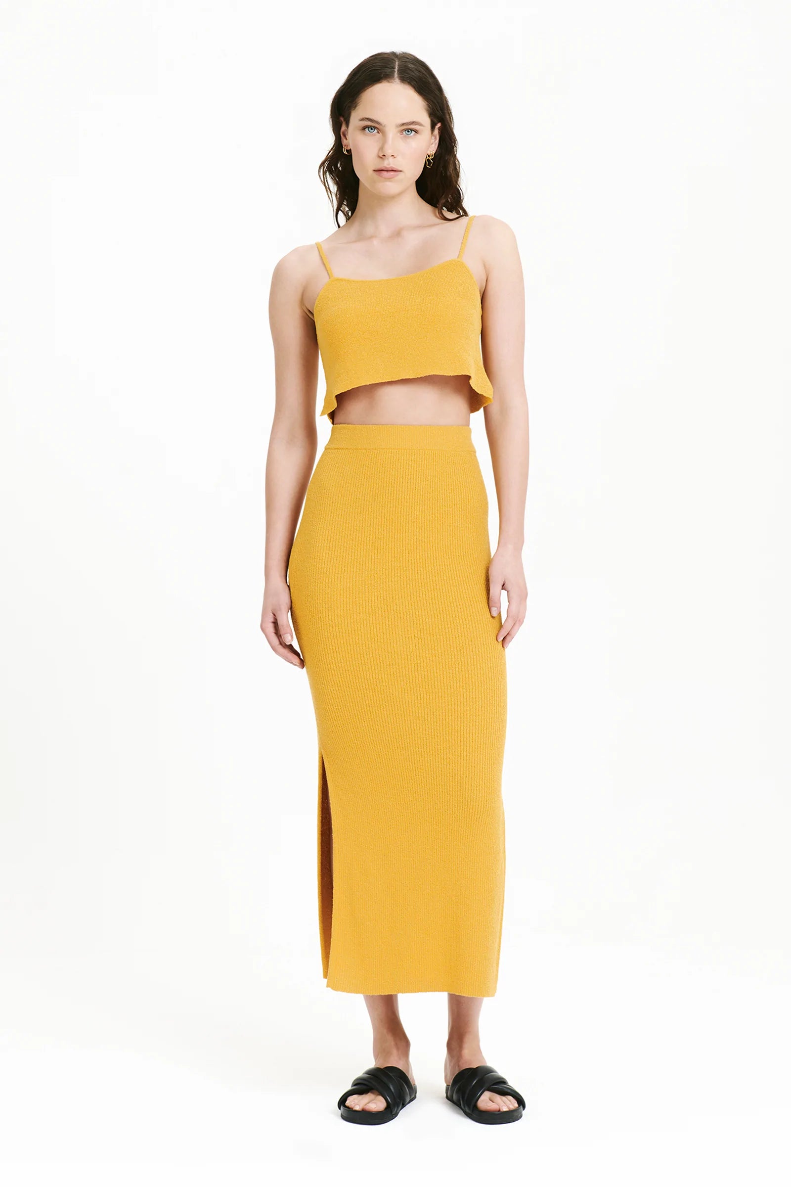 Binx Cami Top - Women's Sleeveless V-Neck Stretch Camisole in Mango Color | Perfect for Layering, Summer Outfits, and Casual Wear
