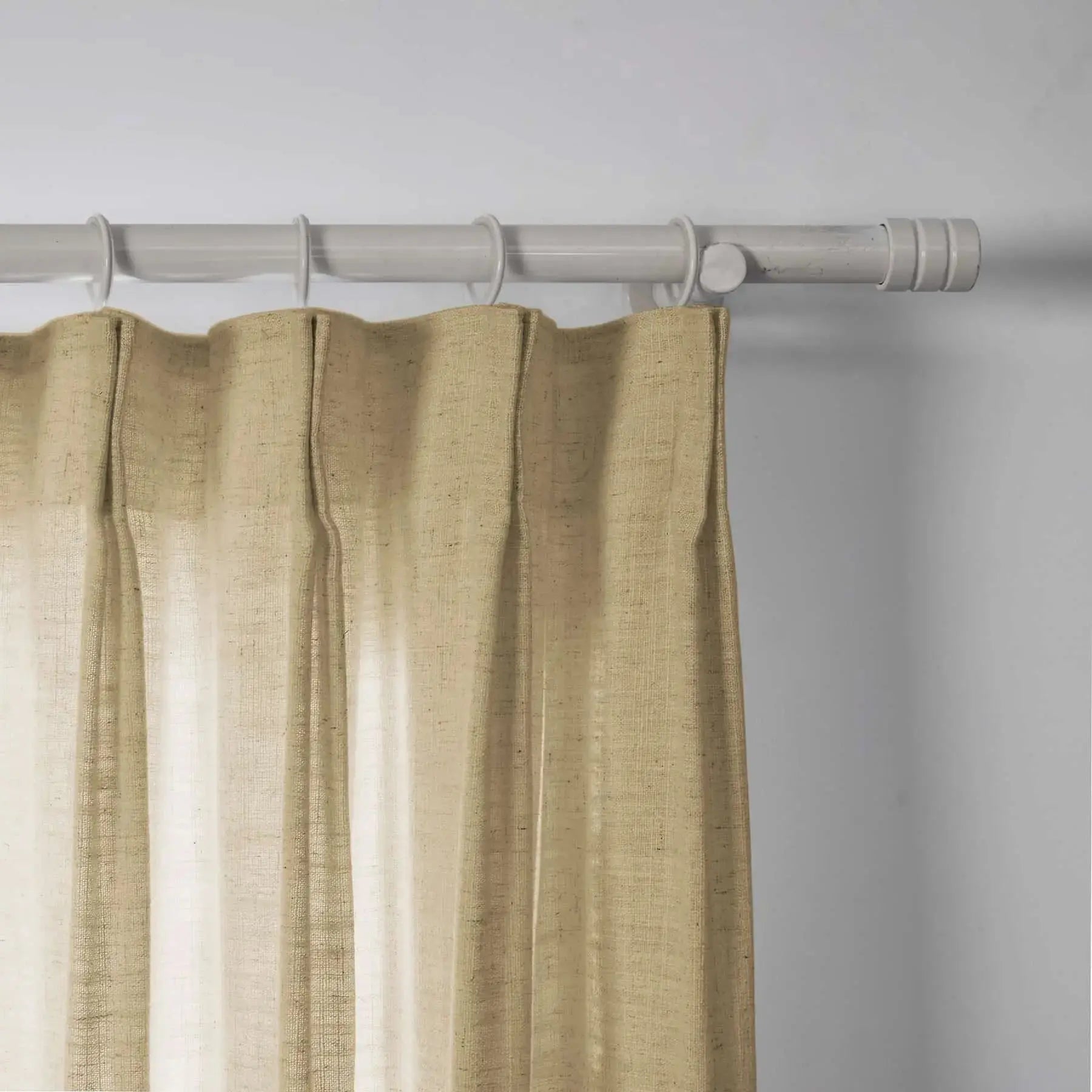 Linen Pleated Cafe Curtains for Kitchen Windows - Elegant Semi-Sheer Window Treatment for Coffee Shops, Restaurants & Home Decor