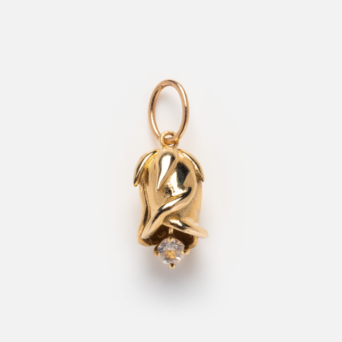 Solid Gold Birth Flower Bud Charm Necklace - Personalized Zodiac Jewelry Gift for Women - Perfect for Birthdays, Anniversaries & Special Occasions