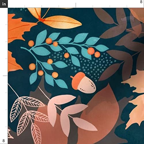 Earthy Autumn Leaves Printed Minky Fabric Fat Quarter - Soft Plush Fabric for Sewing Baby Blankets & Quilt Backing - DIY Craft Projects, Nursery Decor, Cozy Home Textiles