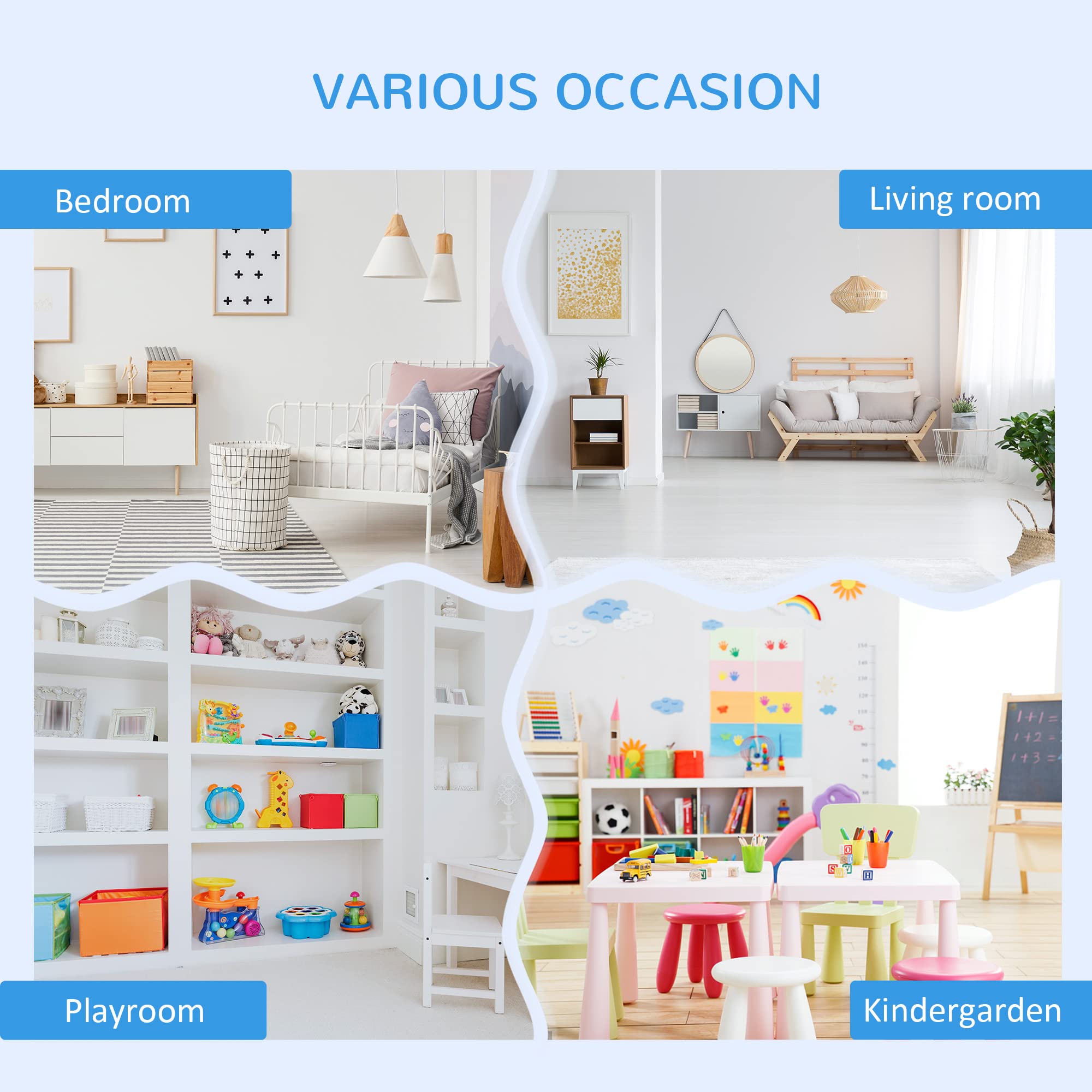 HOMCOM 3-Tier Kids Storage Cabinet with Anti-Tip Design, 35.5