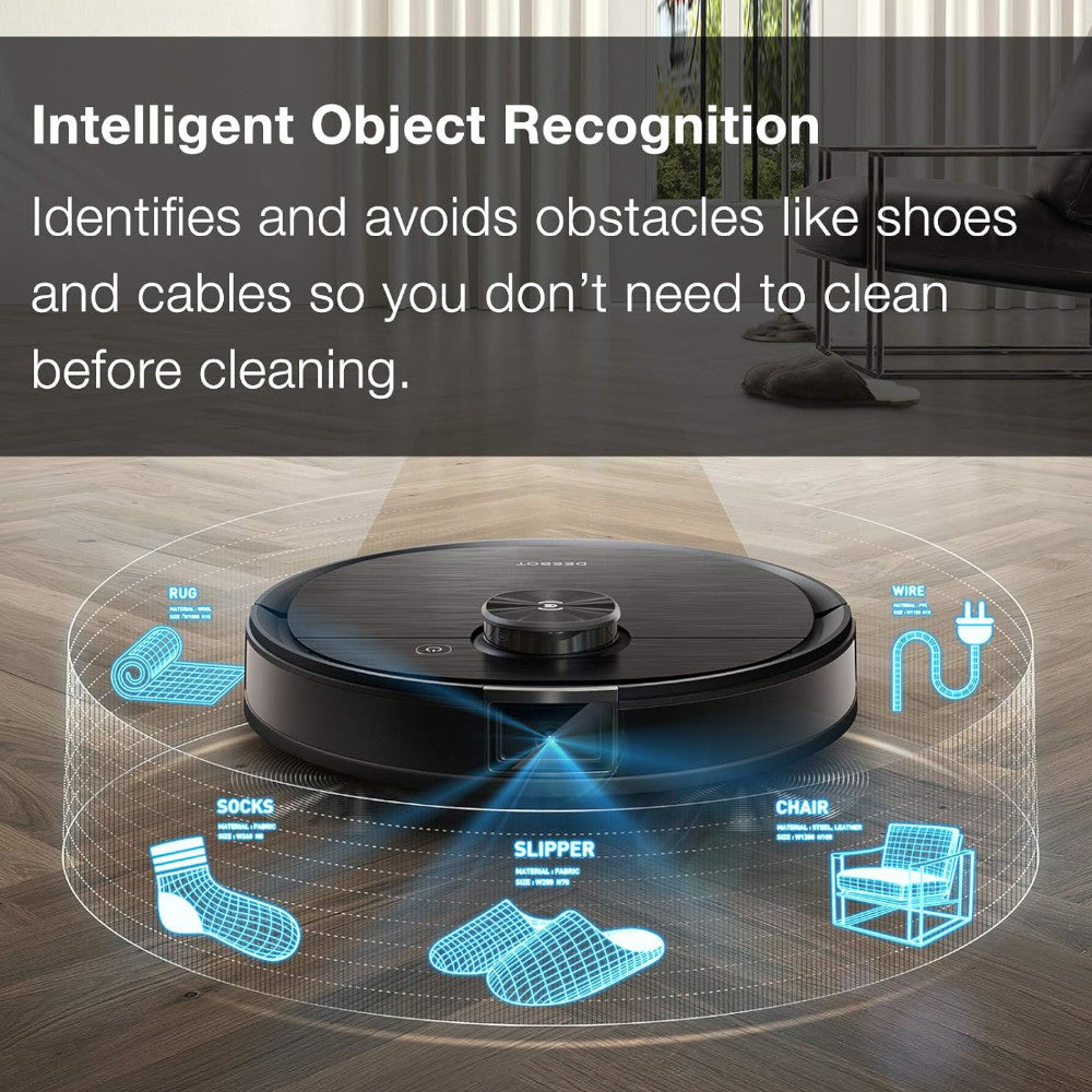 ECOVACS DEEBOT OZMO T8 AIVI Robot Vacuum and Mop Combo - Smart Self-Emptying with Laser Navigation, Perfect for Hardwood Floors & Pet Hair - Home Cleaning Solution for Busy Families