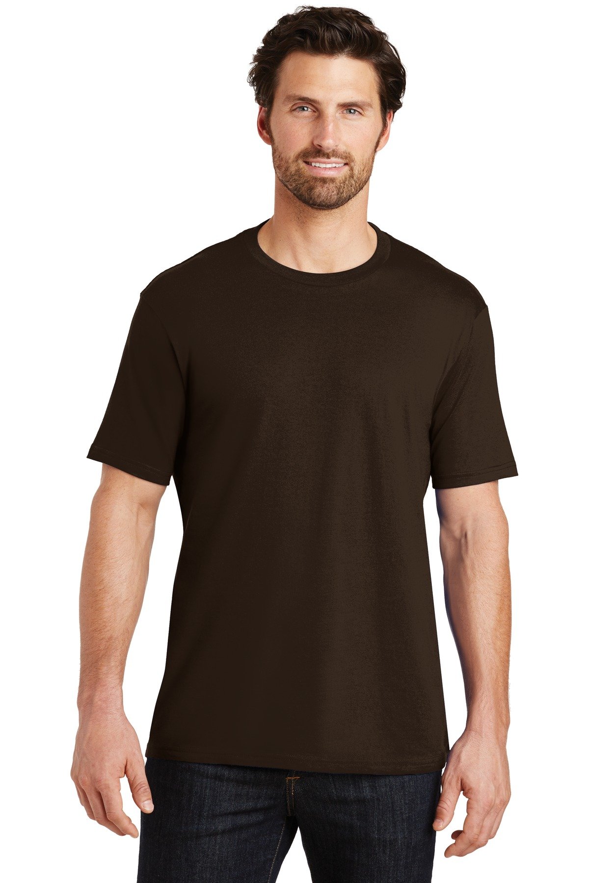 District Made Men's Perfect Weight Crew Tee DT104 - Soft Cotton Blend Short Sleeve Shirt for Casual Wear, Gym & Everyday Comfort
