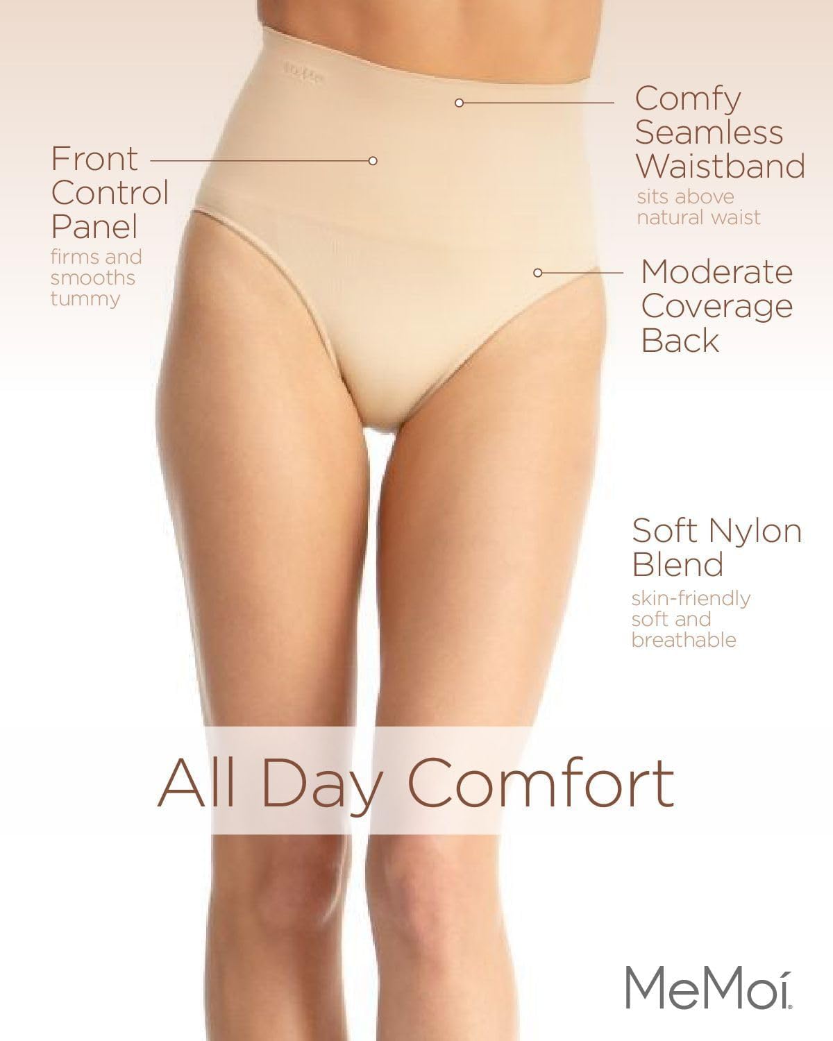 SlimMe High Waisted Seamless Underwear for Women - Tummy Control Shaping Panties with No Show Comfort (Sizes S-Q2) | Perfect for Everyday Wear, Workouts & Special Occasions