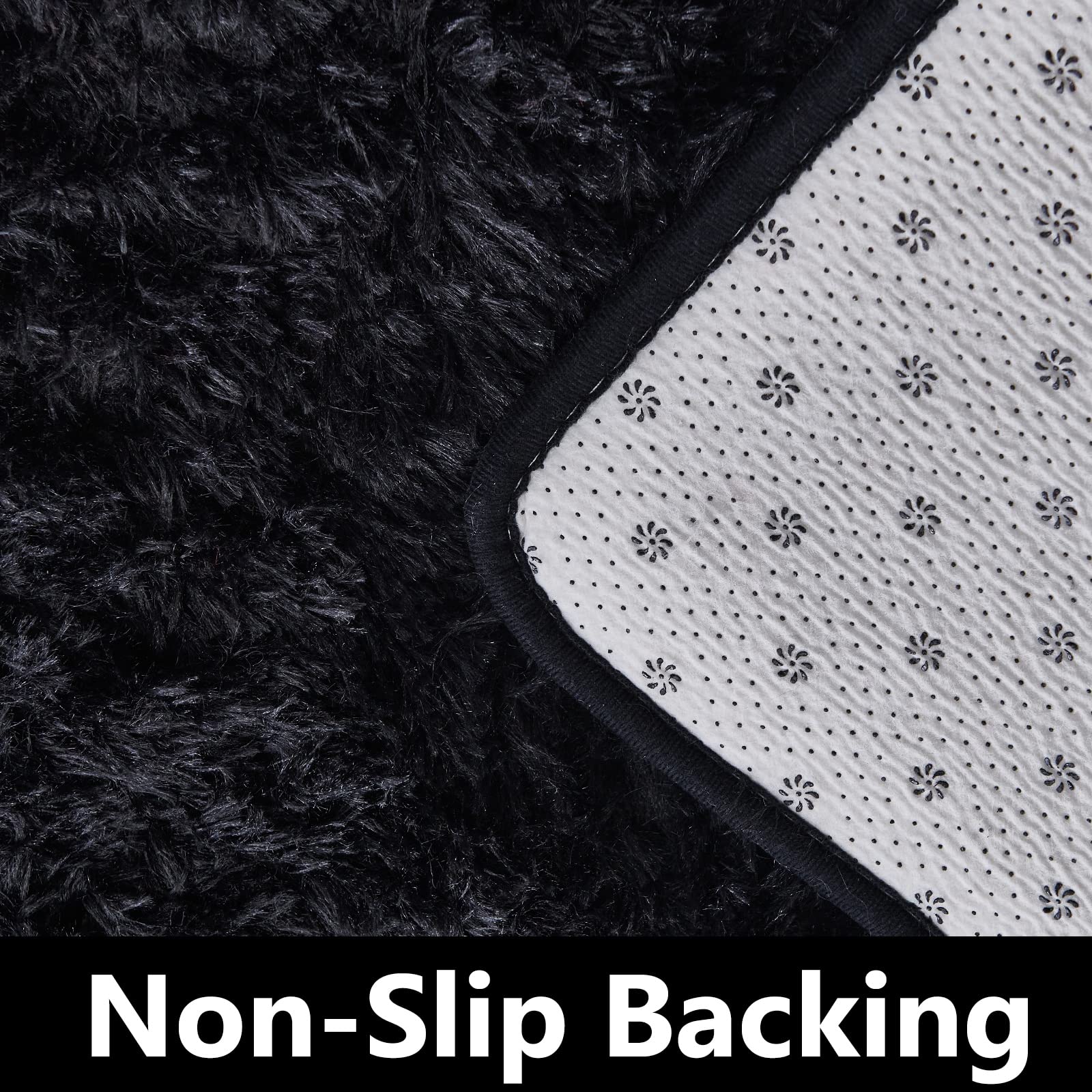 **TABAYON 9x12 Feet Extra Large Shag Area Rug - Ultra Soft Plush Black Indoor Rug for Living Room, Nursery & Home Decor - Non-Skid Modern Faux Fur Carpet (Perfect for Cozy Spaces, Bedrooms & Kids' Play Areas)**