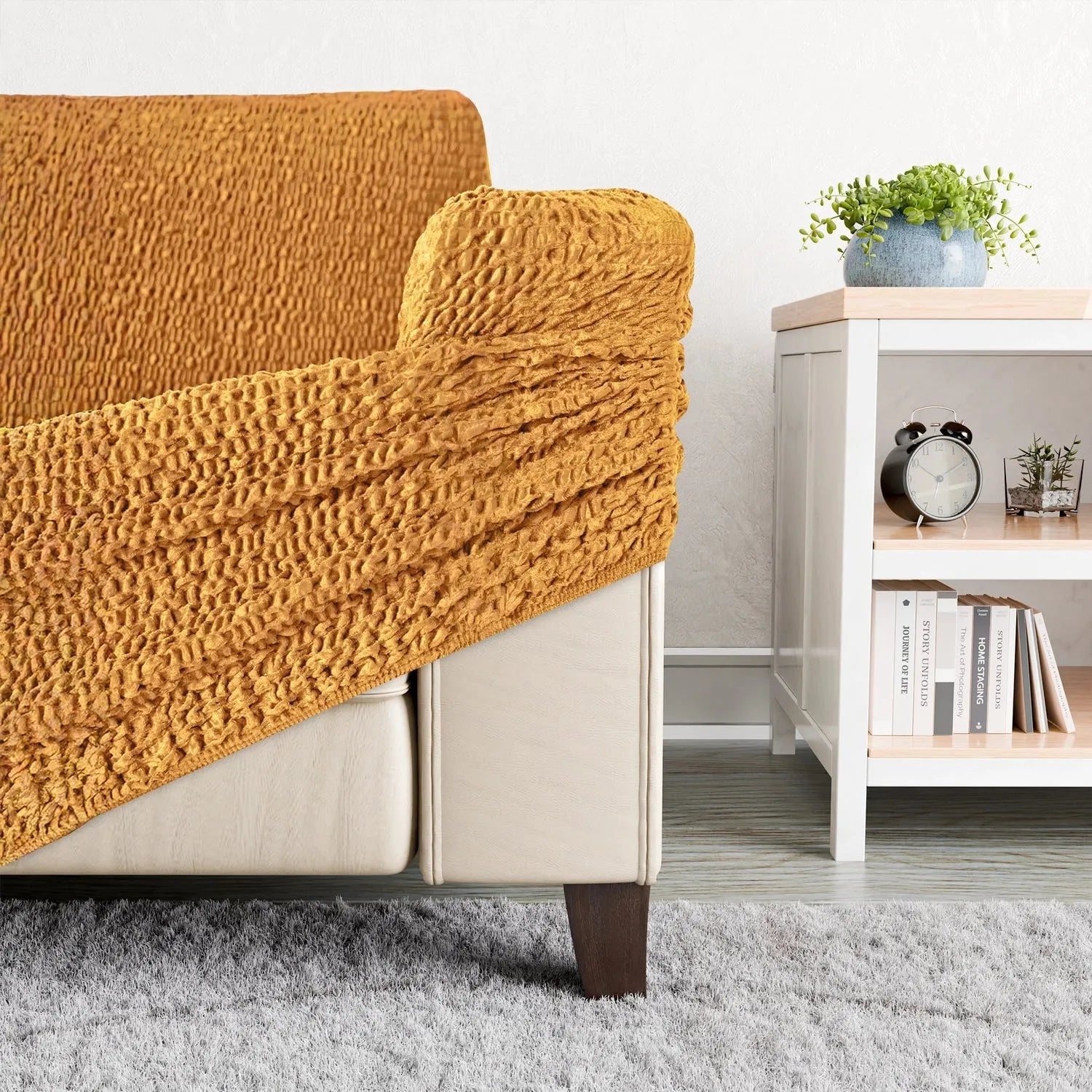 4-Seater Velvet Sofa Slipcover - Soft, Durable & Easy to Clean - Perfect for Living Room, Family Room & Home Theater