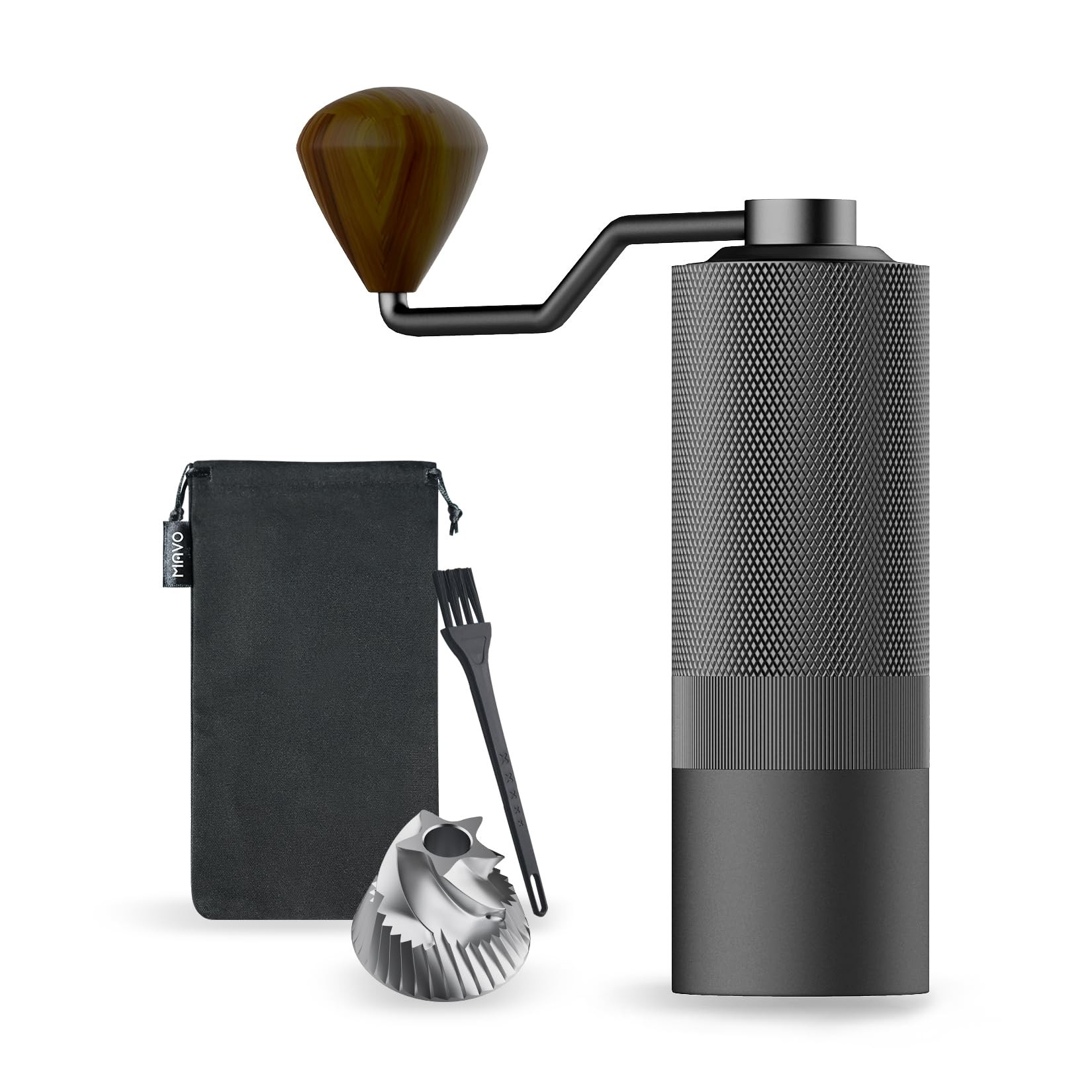 Premium MAVO Manual Coffee Grinder - Adjustable Stainless Steel Conical Burr Hand Grinder for French Press, Pour Over & Espresso | 25g Capacity | Perfect for Camping, Travel & Home Brewing
