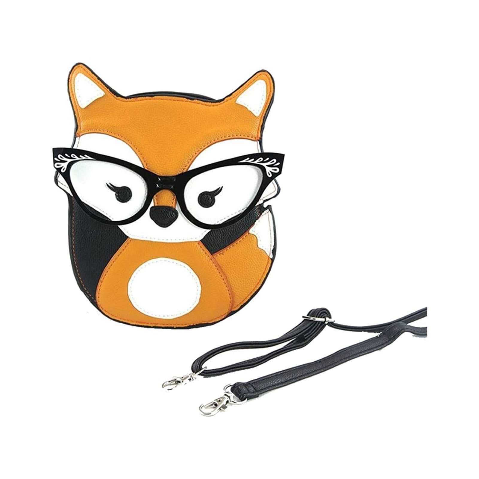 Vintage Fox Crossbody Bag with Eyewear - Stylish & Cute Animal Print Purse for Women, Perfect for Casual Outings & Travel Accessories