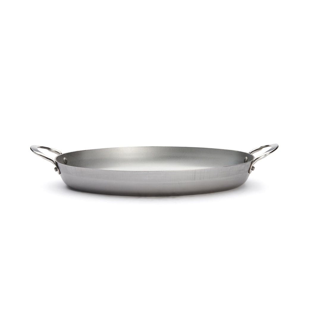 Premium de Buyer Mineral B Carbon Steel Oval Roasting Pan - 14 Inch Professional Oven Cookware for Turkey, Chicken, Roasts - Perfect for Holiday Dinners & Family Gatherings
