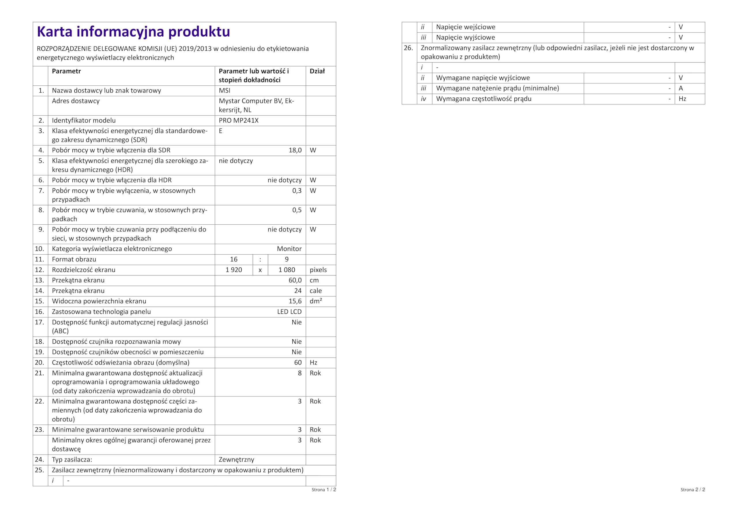 Monitor PRO MP241X 23.8