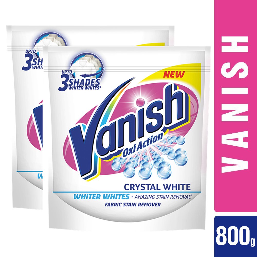 Vanish Fabric Stain Remover Powder - 400g (Pack of 2) | Oxygen-Based Stain Removal for Clothes, Carpets & Upholstery | Ideal for Laundry, Pet Stains & Tough Spots